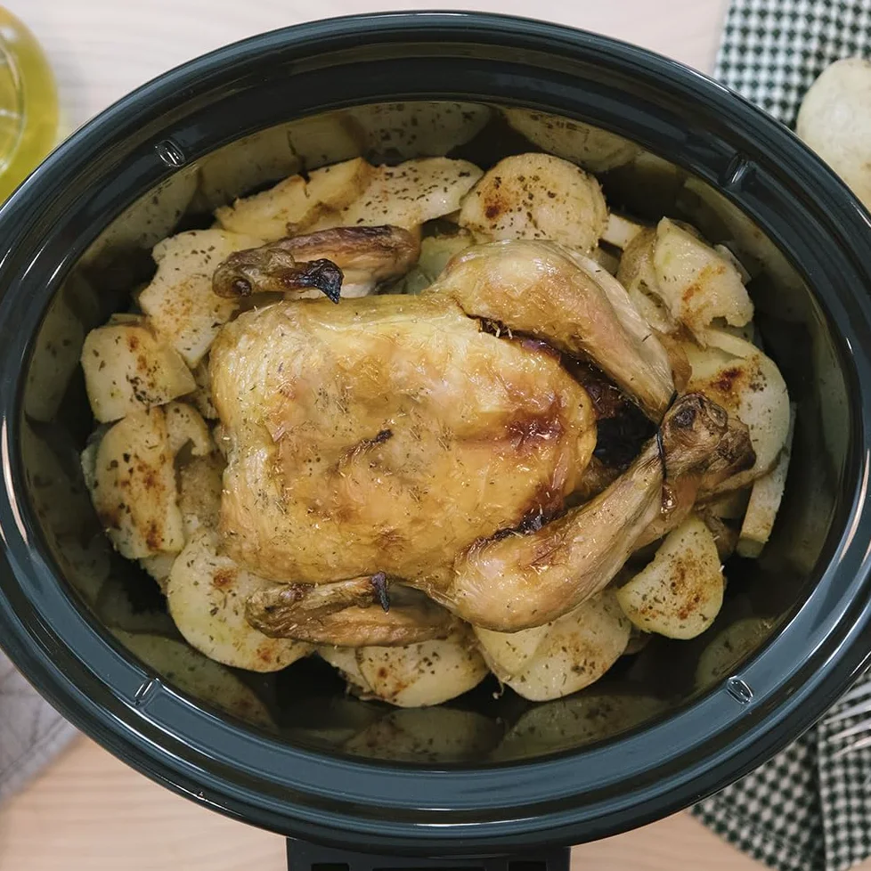 Cecotec Pentola a Cottura Lenta - Slow Cooker 5.5 L Digitale ChupChup Matic. 240W, Vasca Ceramica, Coperchio Vetro, Programmabile 24 Ore, Timer 20Ore, 2 Livelli di Temperatura, Funzione Mantieni Caldo