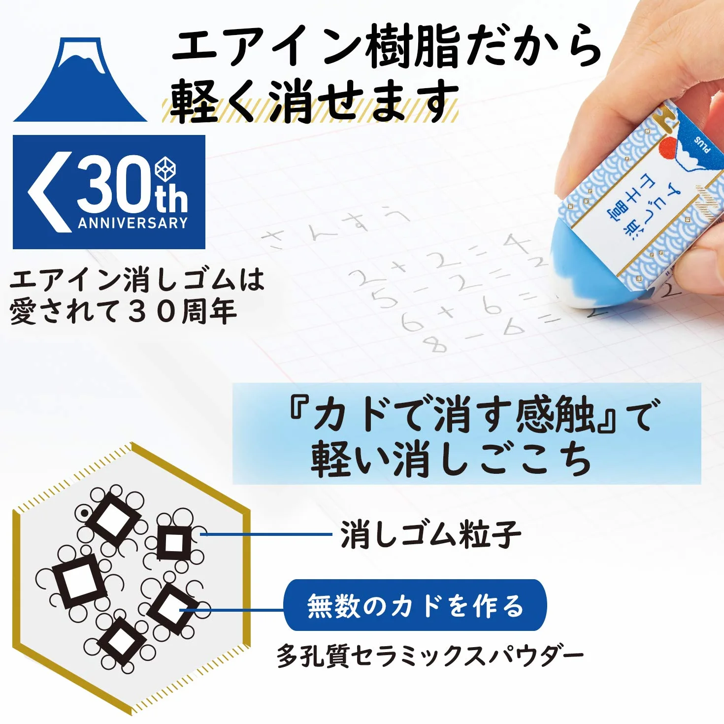 Plus ER100AIF Aria in Monte Fuji Eraser, Set di 12