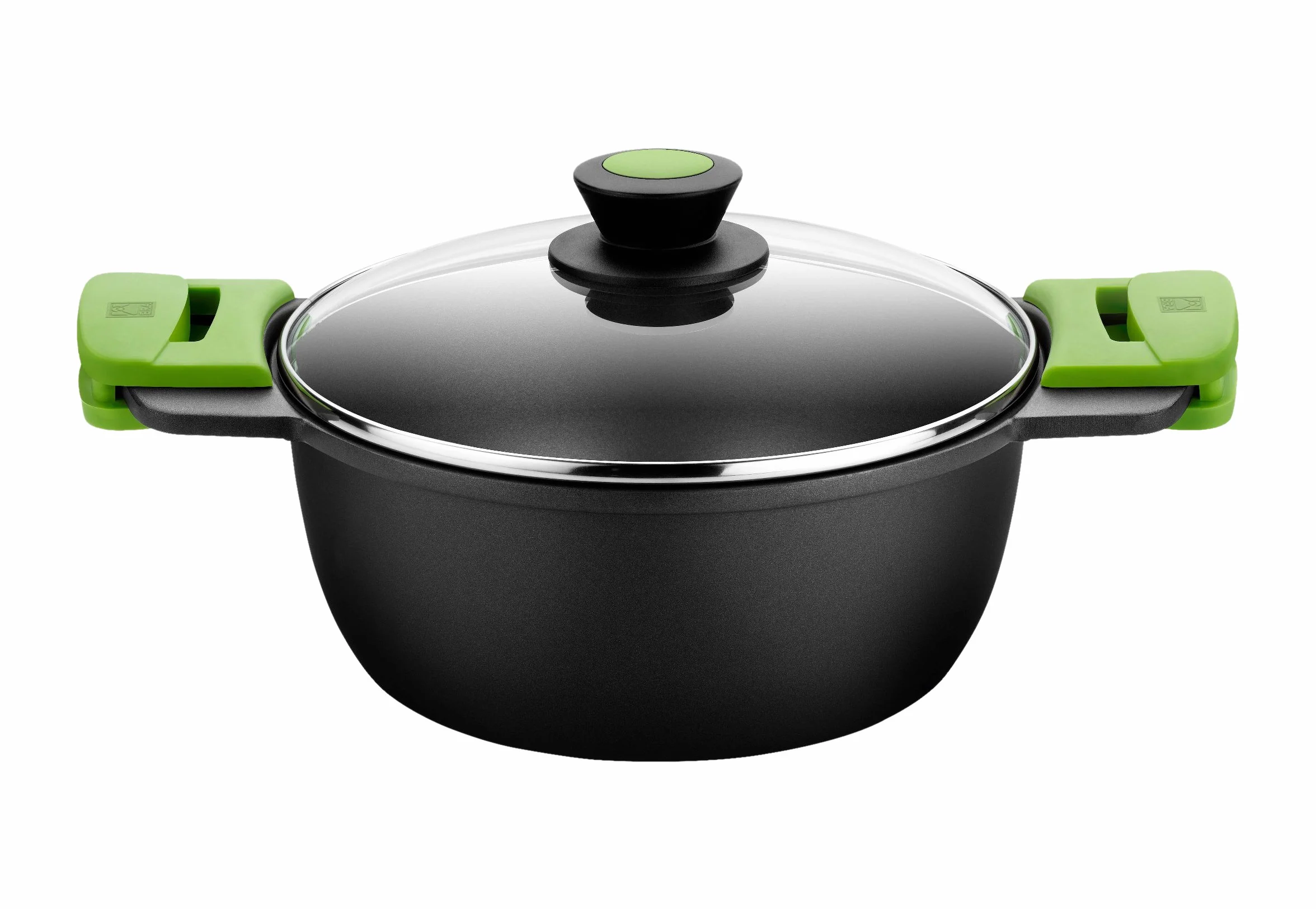 BRA Prior | Casseruola alta con coperchio in vetro e manici di silicone estraibili, 20 cm, Adatta a tutti i tipi di piani cottura, induzione inclusa e forno. Senza PFOA.