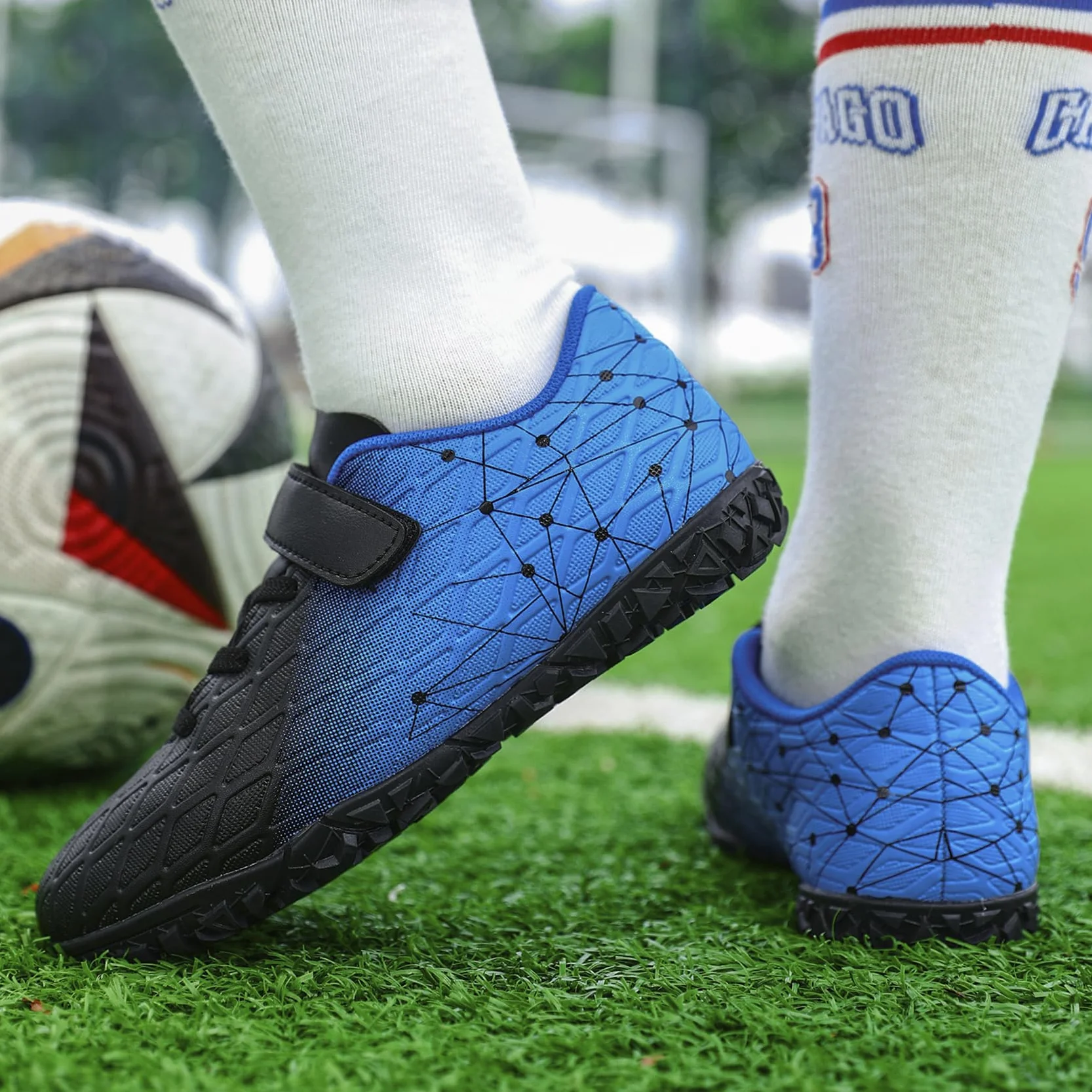 Scarpe da Calcio Bambini Ragazzi con Tacchetti Bassi Scarpe da Calcetto Futsal e Allenamento per Interno/Esterno - Antiscivolo Junior