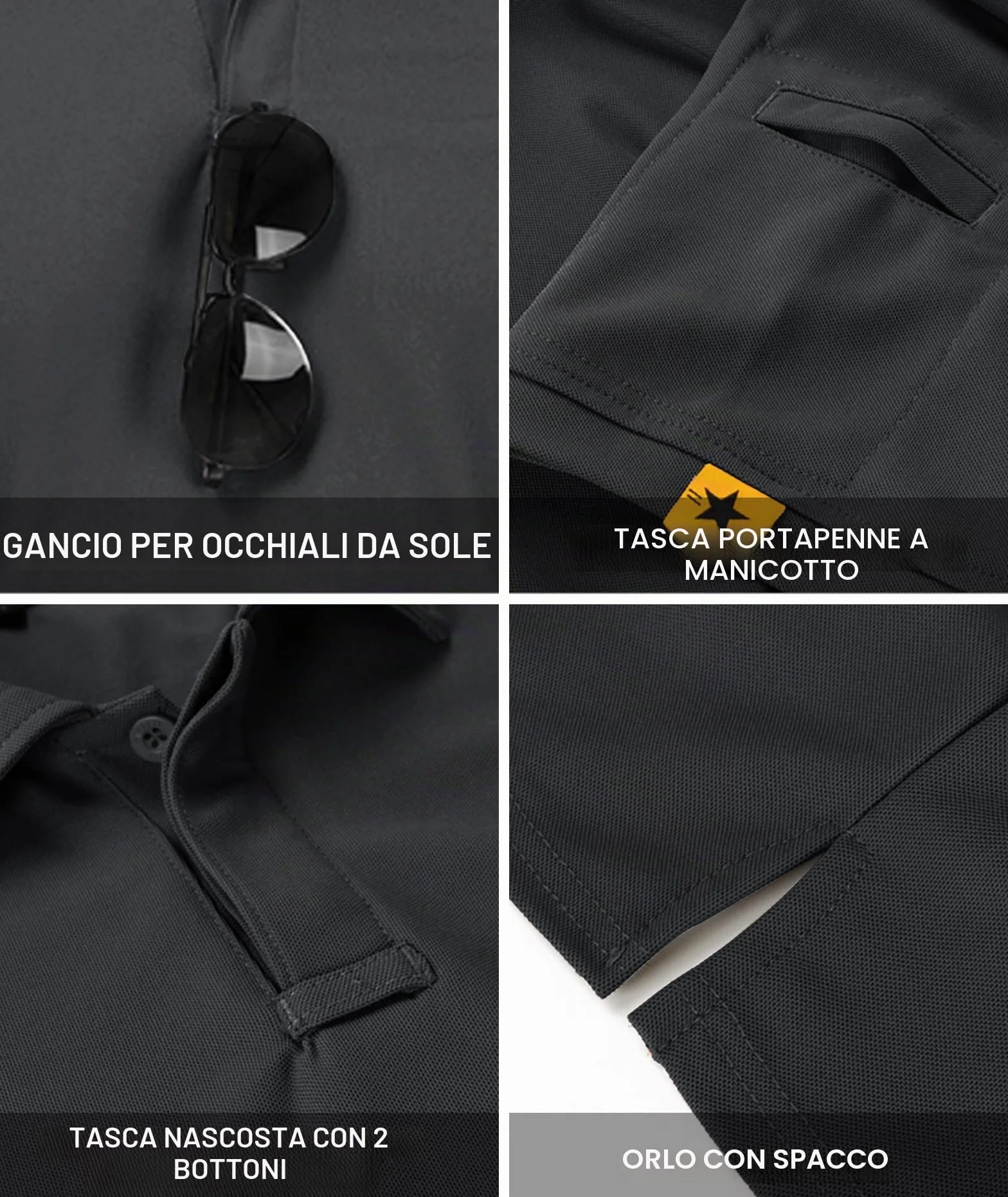 JACKETOWN Polo Shirt Uomo Manica Corta Asciugatura Rapida Traspirante Tennis Golf Regular Fit