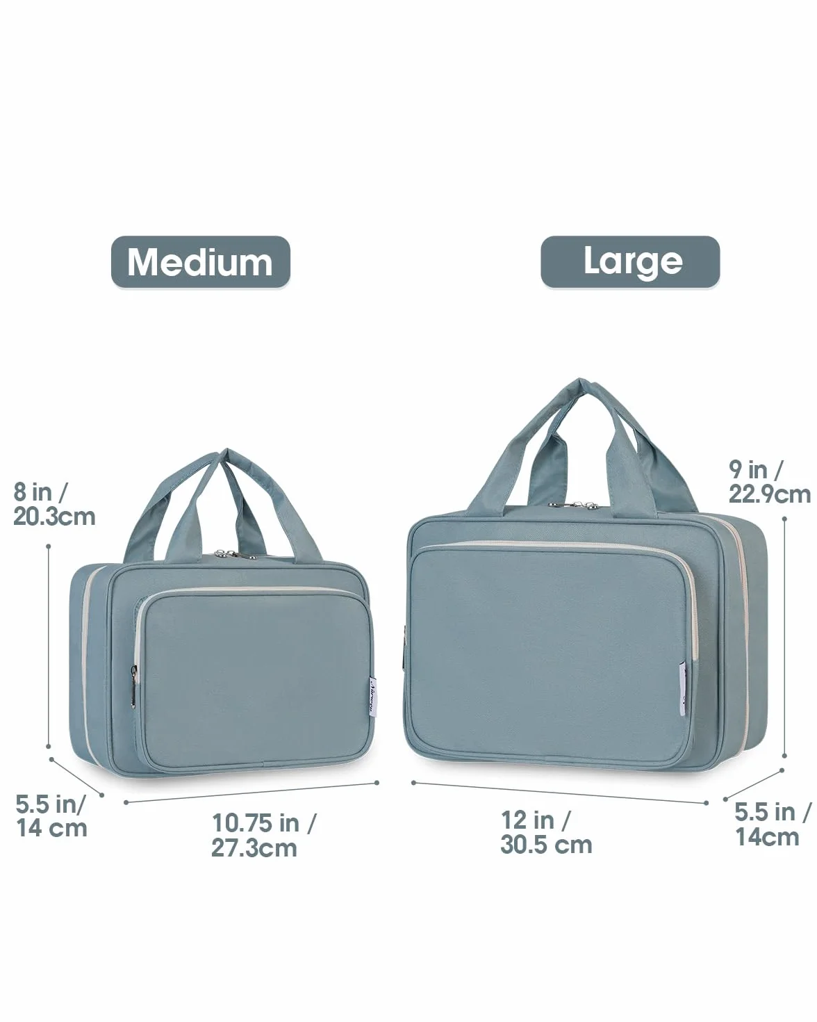 Narwey Beauty Case da Grande Viaggio, Beauty Case da Appendere per Donna Uomo,Borsa da Toilette da Travel Kit Viaggio, Grande Trousse Pochette Trucchi Donna per Viaggio (Blu Grigio (Grande))