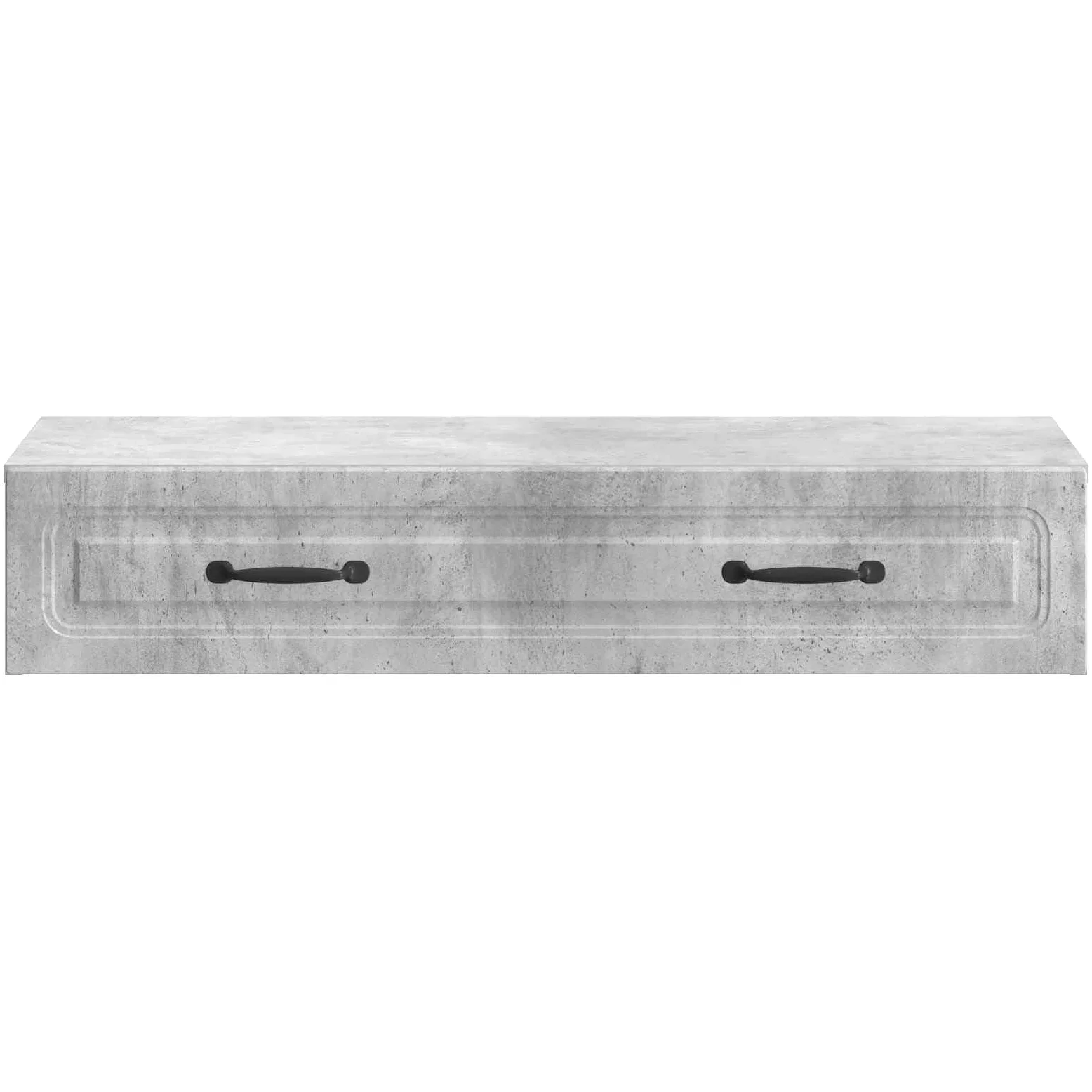 Tavolino da parete grigio cemento, 87,5 x 34,5 x 17 cm, in legno con cassetto e scomparto chiudibile, organizer per ufficio, soggiorno, corridoio, garage