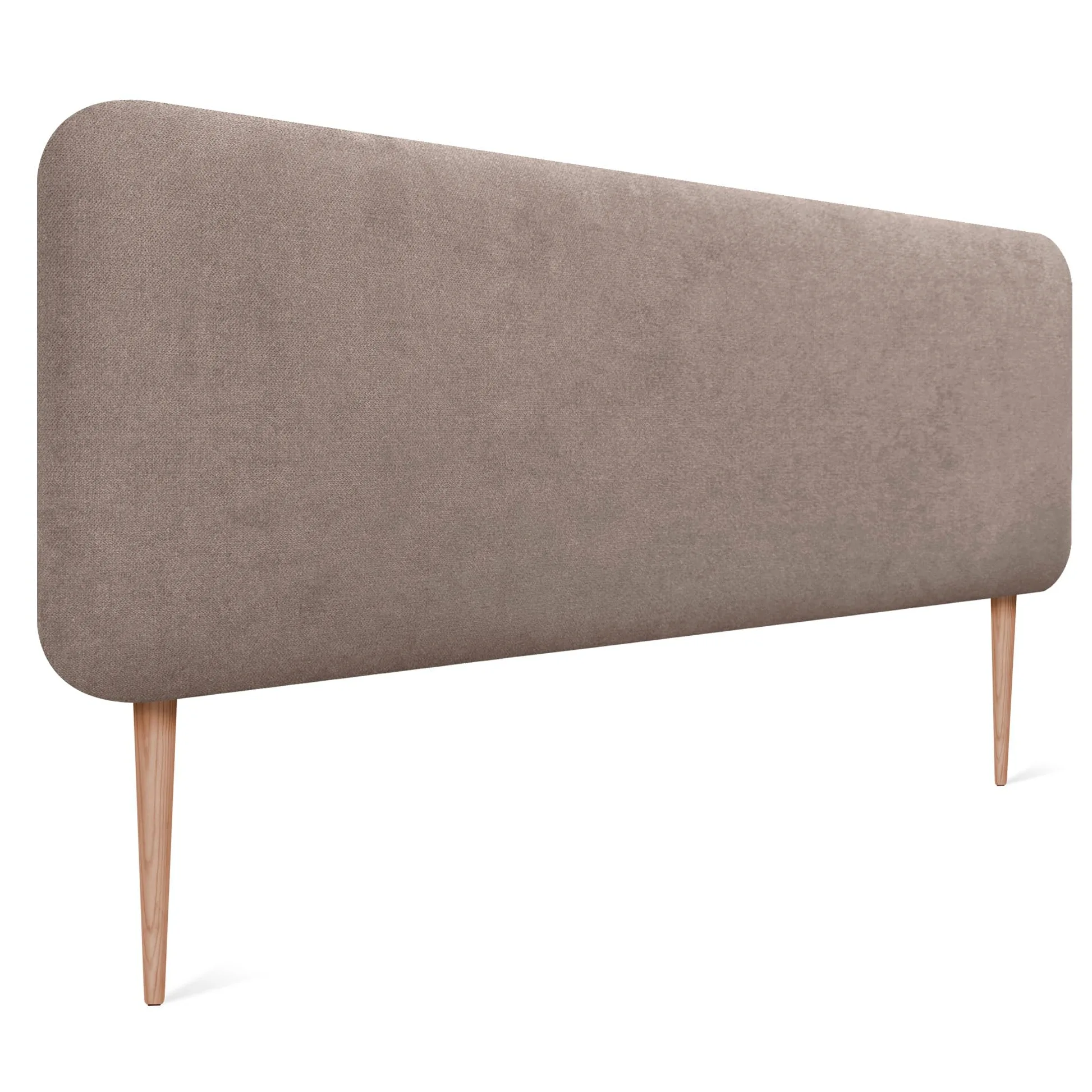 DHOME Testiera Imbottita Liscia Arrotondata in Tessuto Aqualine con Gambe per Parete Acustica Testate Letto Fonoassorbenti Camera da Letto (Terra, 160cm)