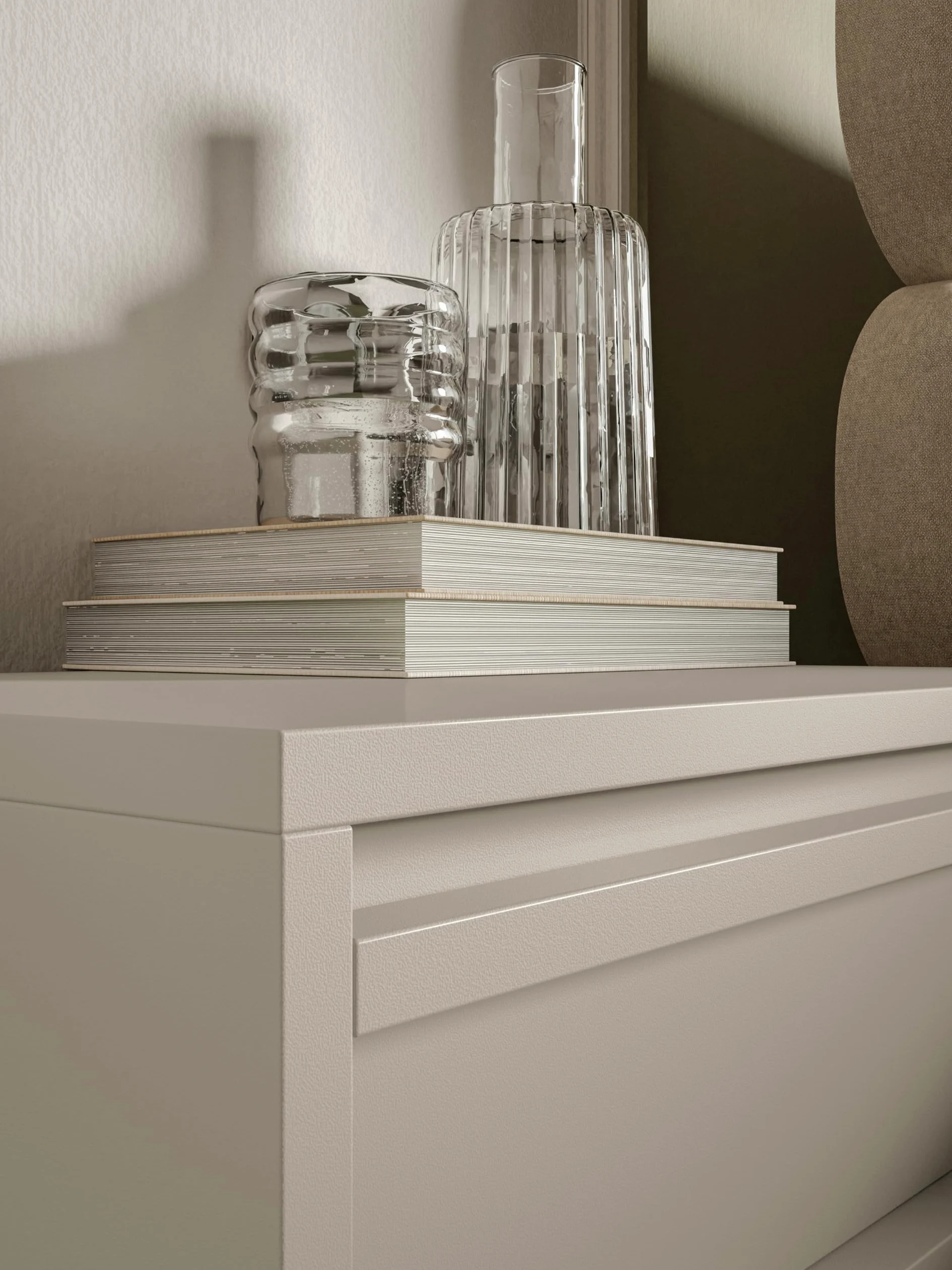 Selsey Comodino Per Camera Da Letto Con Cassetto Comodino Da Notte Sospeso Stile Moderno 50 cm Beige Grigio Evo