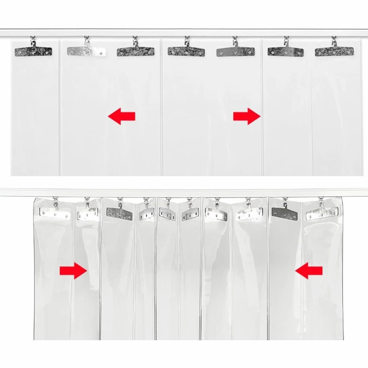 Personalizzato Tenda per Porta Scorrevole Pieghevole in PVC Tenda a Strisce Industriale Tenda a Lamelle per Tende Verticali in PVC per Fabbrica, Box Auto (Size : 150x200cm)