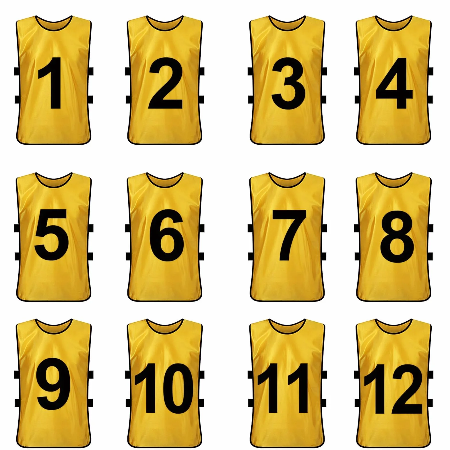 TopTie Gilet da Allenamento Numerato Vuoto Set di 12, Pinny da Calcio, Maglia da Basket Uomo
