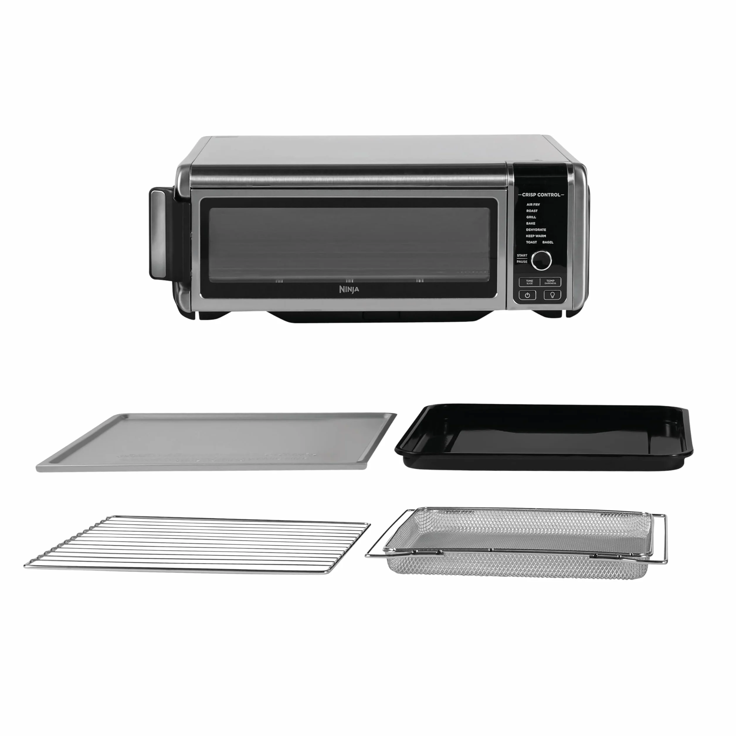 Ninja Foodi Forno Multifunzione 8 in 1, Fornetto Elettrico Portatile, 8 Funzioni, Friggere ad Aria, Arrostire, Grigliare, Argento/Nero, SP101EU