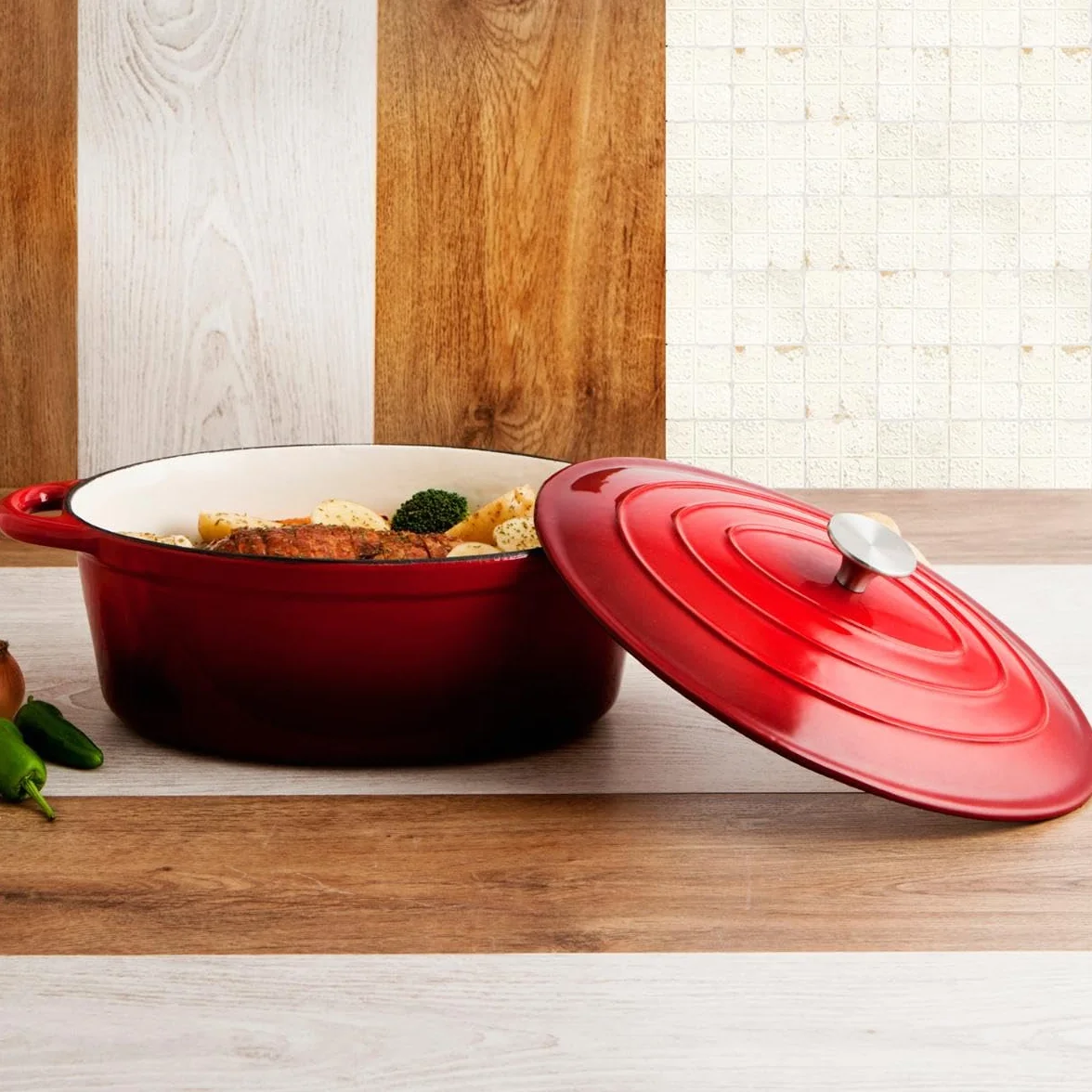 Bidasoa FERRO - Cocotte in ghisa rossa 30 cm - 4,3 L (7664010)