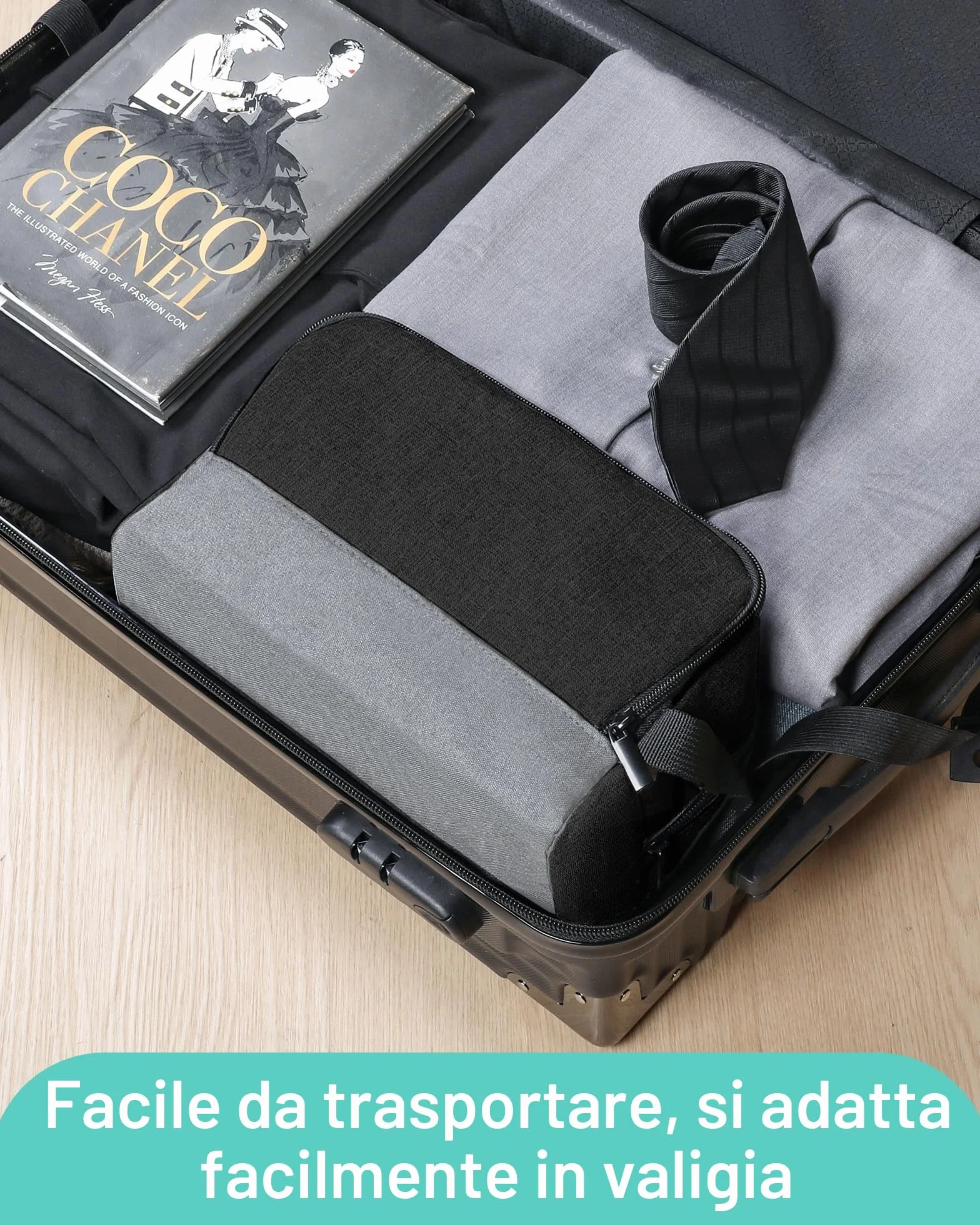 Elviros Borsa da Viaggio Uomo Appendibile Organizer Cura Personale Cosmetici Compatta Barba Accessori Viaggi Nero