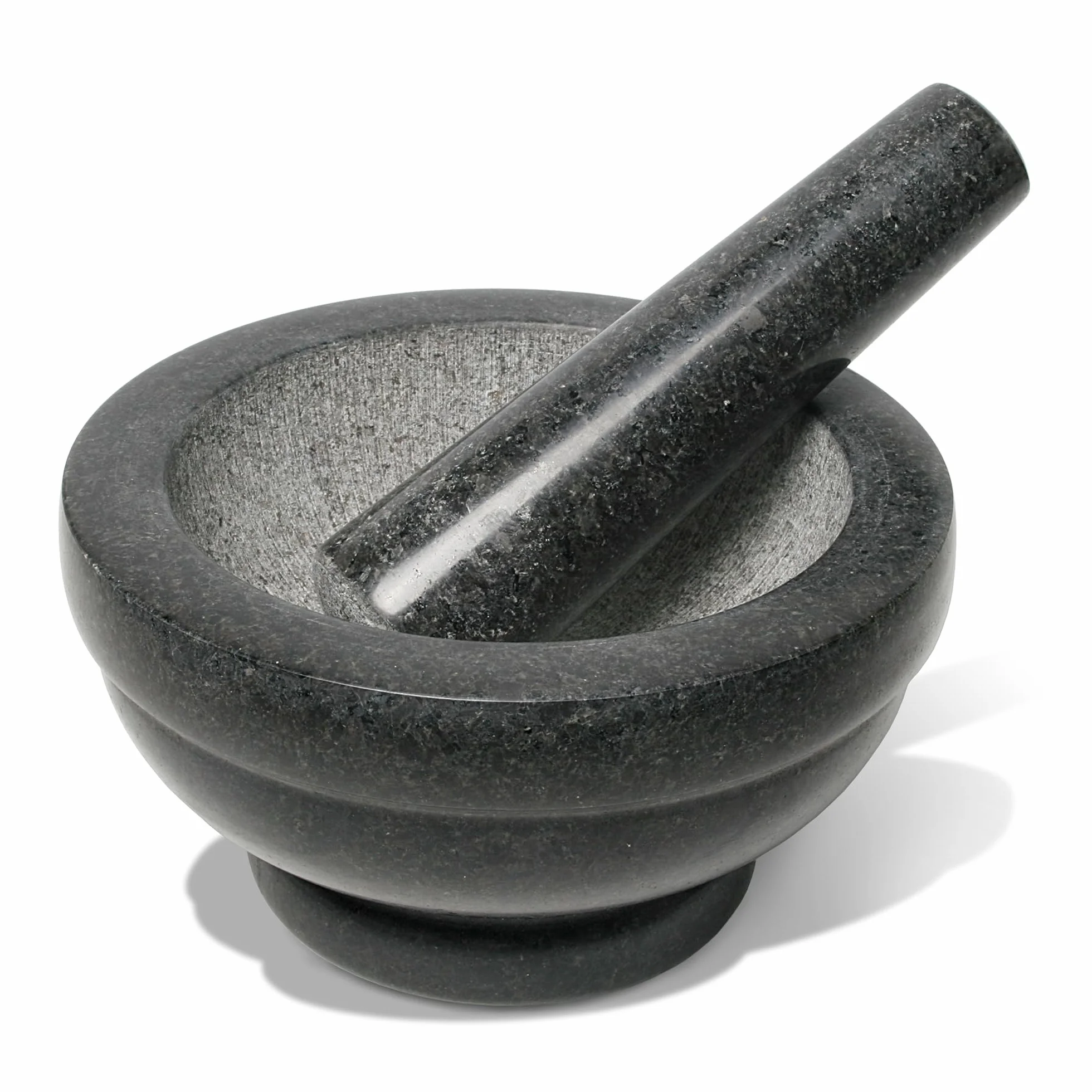 wenco Set di mortaio e pestello in granito Ø 16 cm – perfetto per tritare, macinare e preparare erbe, spezie, pesto – robusto utensile da cucina per la preparazione tradizionale