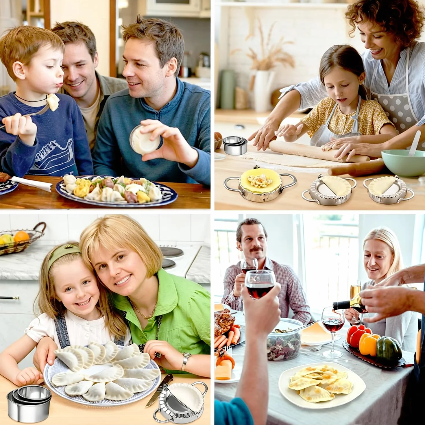 Stampo per Ravioli, Set Acciaio Inossidabile 8 Pezzi, Stampi per Gnocchi