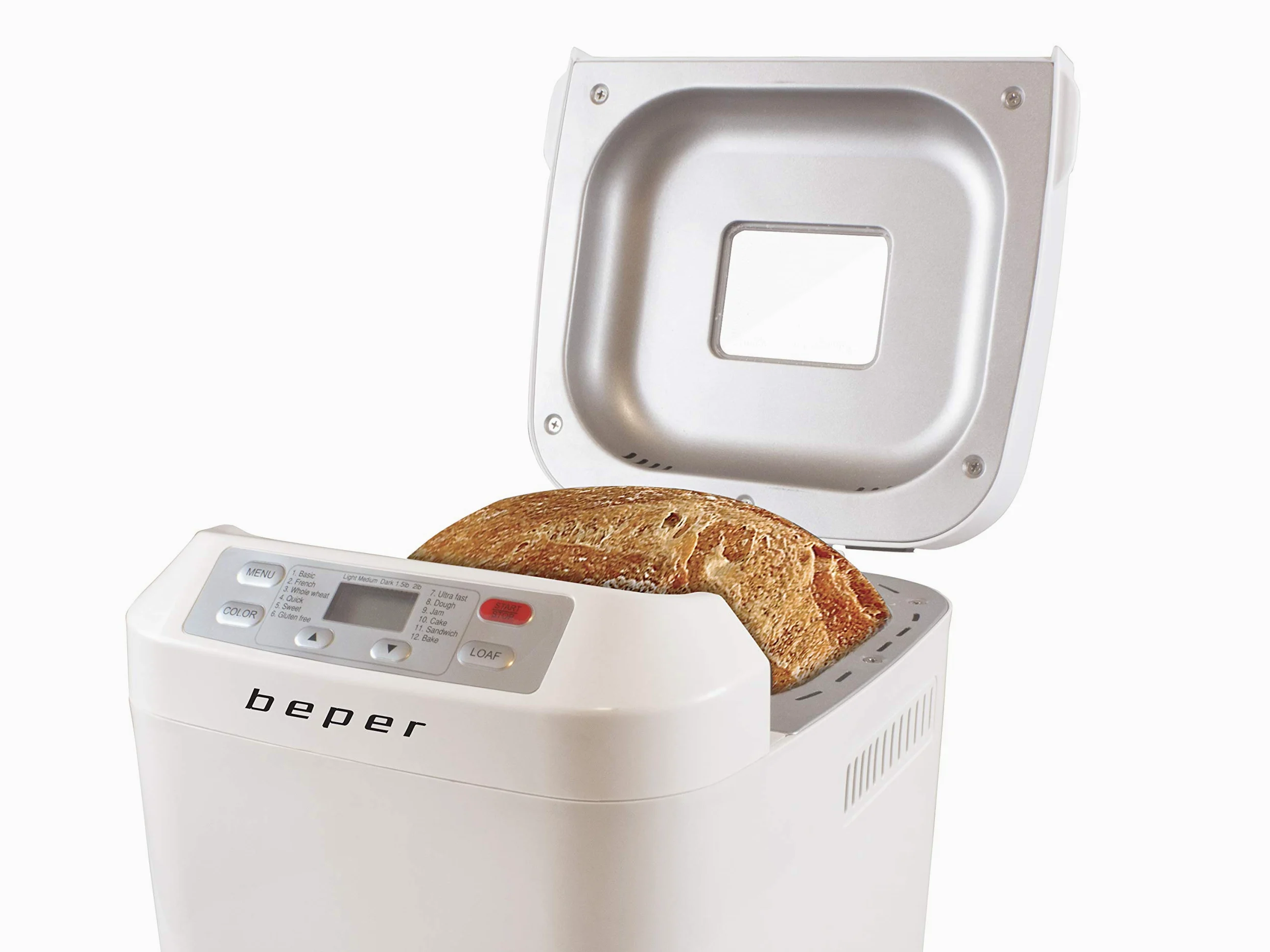 BEPER BC.130 Macchina per Il Pane Gluten Free, 550 W, 1 Kilogram, Recipiente Antiaderente, Bianca