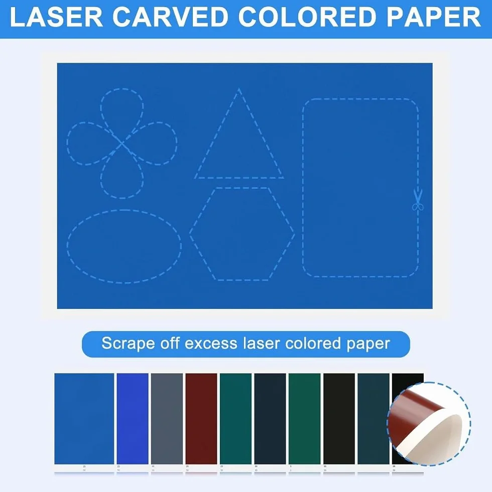 Carta per Incisione Laser 27x39cm 10 Pezzi Colorata Non Metallici