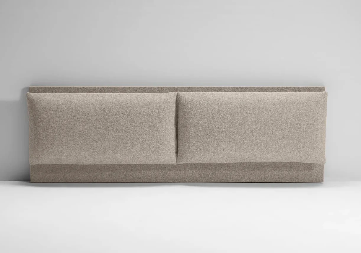 EVERGREENWEB - Testiera Letto Matrimoniale Imbottita Tortora, Elegante Testata Letto a Doppio Cuscino da Parete in Tessuto Liscio Antimacchia, Incluso Kit di Montaggio GRATIS, Interno Puro Legno, ROMA
