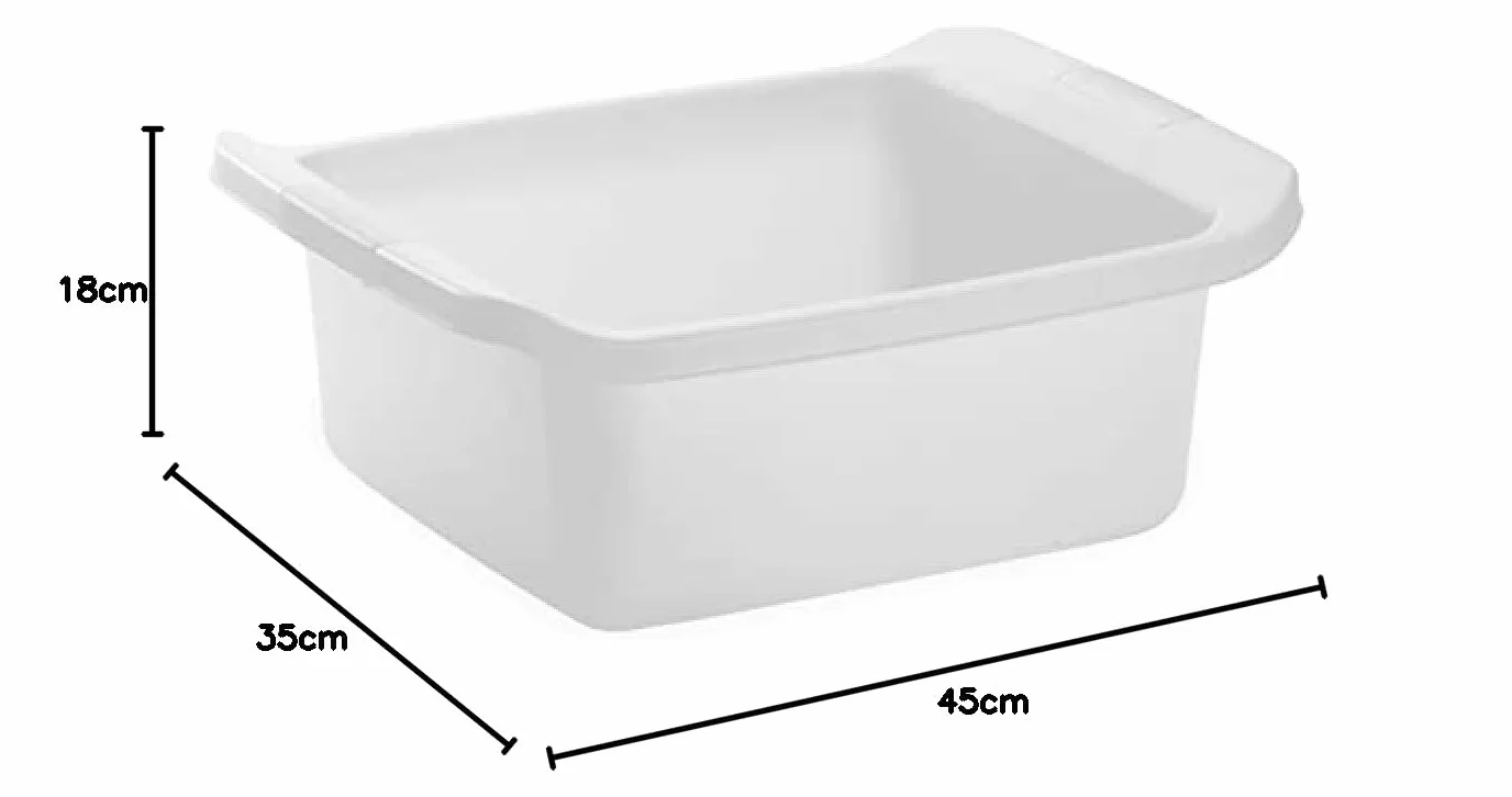 GIO'STYLE Giostyle Bacinella Rettangolare, Capacità 15 Lt, Bianca
