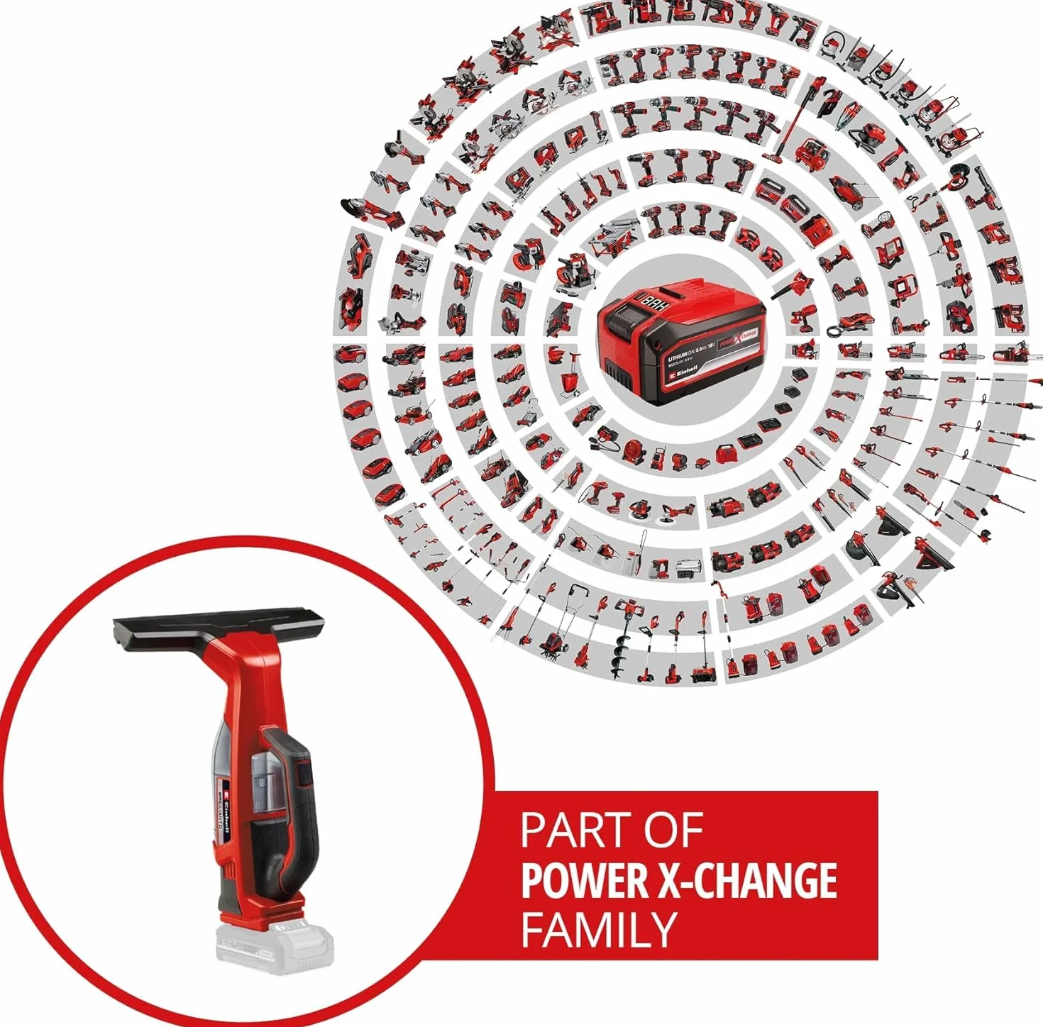Einhell BRILLIANTO Power X-Change Lavavetri a batteria 18 V 28 cm