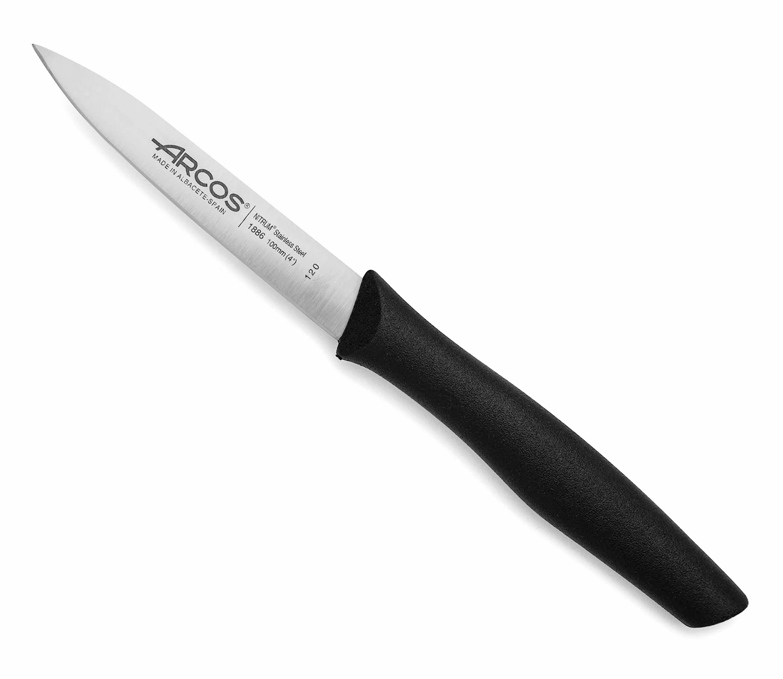 Arcos Set 6 Pezzi Coltello da Cucina 10 cm Acciaio Inox Manico Ergonomico Polipropilene Nova Nero