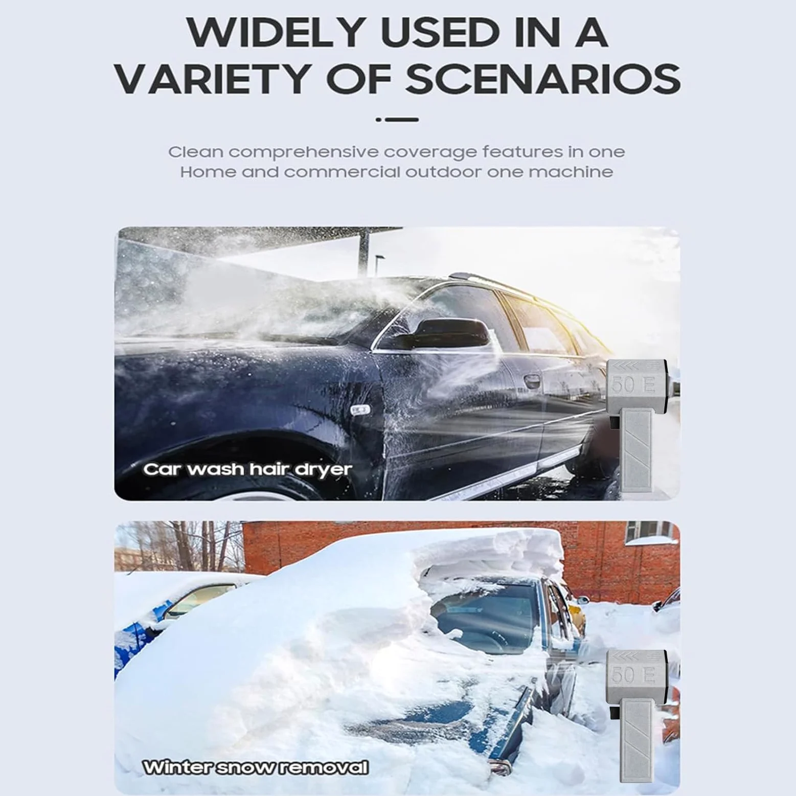Ventilatore Super JET Dry 50E, Ventola Turbo Violenta Grande 4000 MAH con Condotto 50 Mm di Spinta 800 G, Ventilatore Turbo JET, VENTILATORI JET Elettrici Senza Fili 120000