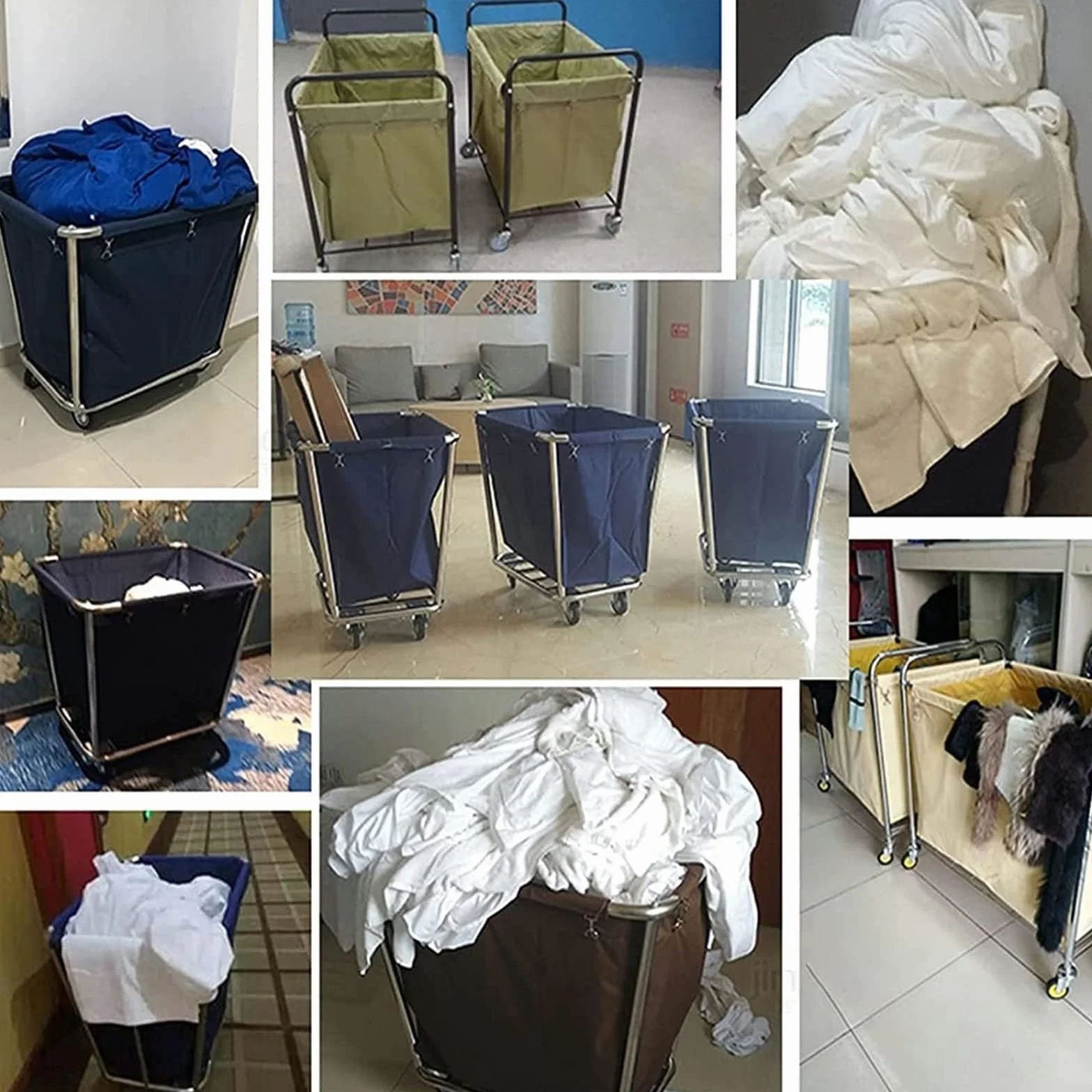 Oxford Borsa di ricambio per carrello portabiancheria 400 l impermeabile staccabile rettangolare