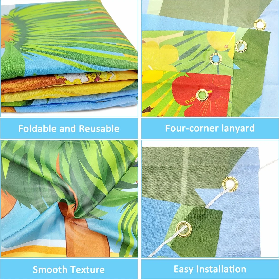 Sfondo Fotografico Festa Hawaiana 180 x 90 cm Hawaii Banner Decorazioni Tropicale