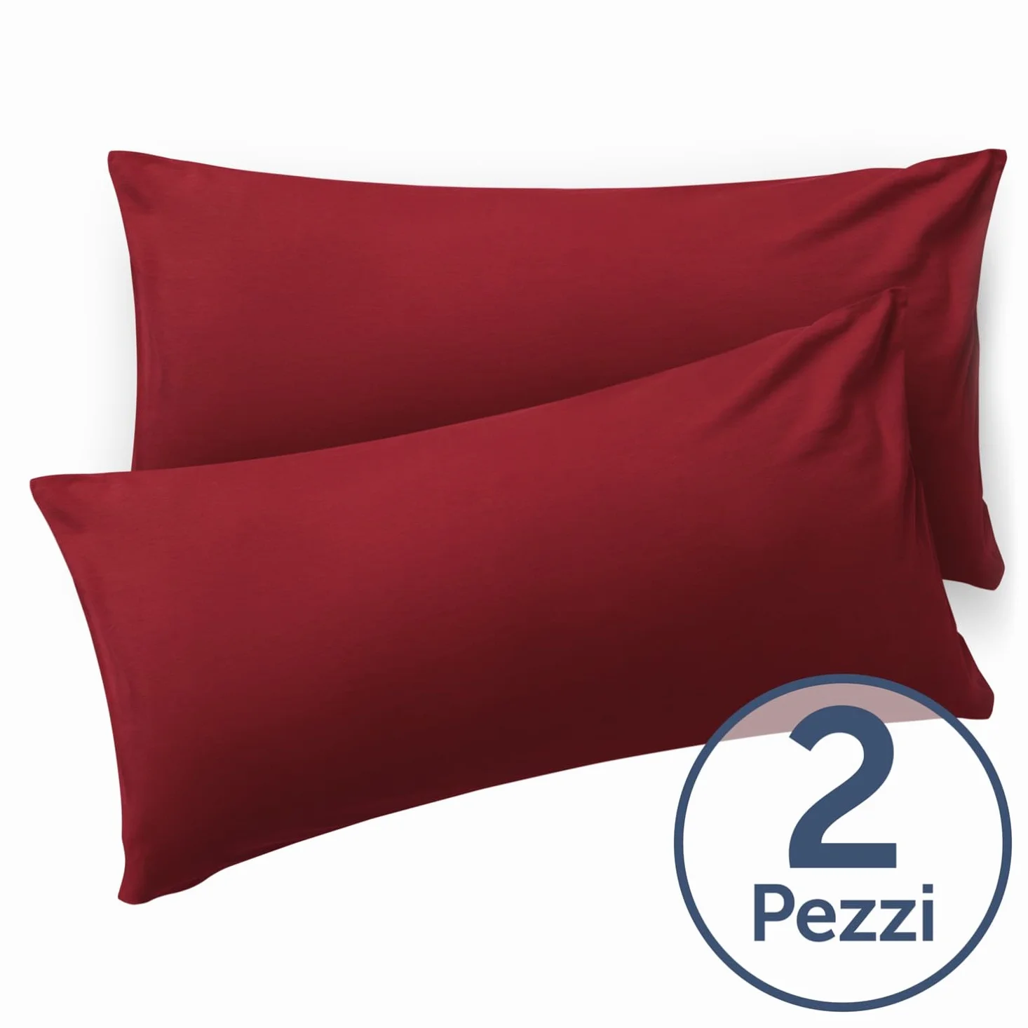 Fodera per cuscino 50x80 2 pezzi microfibra OEKO-TEX 100% lavabile rosso aurora