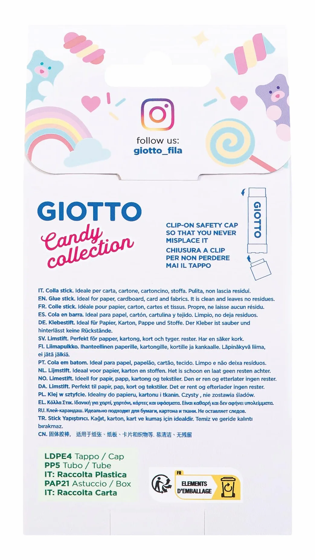 GIOTTO Candy Collection Colla Stick 20 gr Astuccio 2 pz