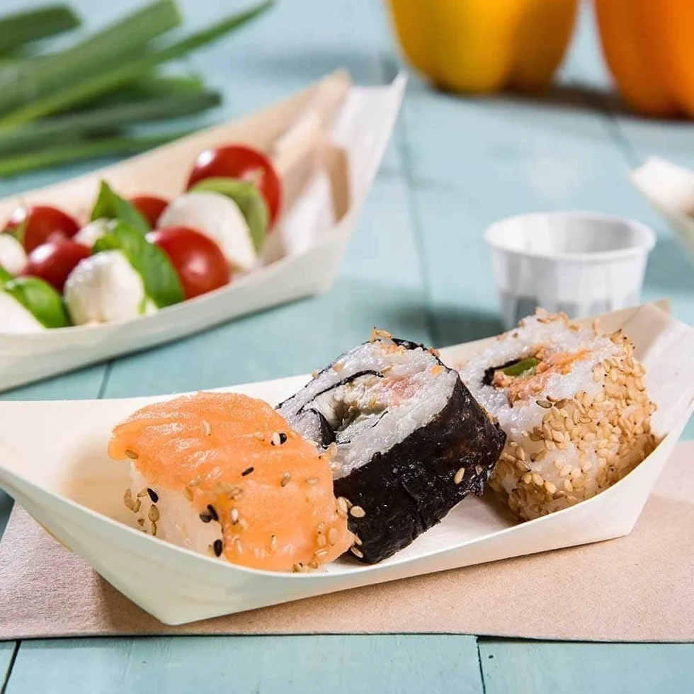GREENBOX 100 ciotole in legno di pino biologico monouso compostabili per fingerfood