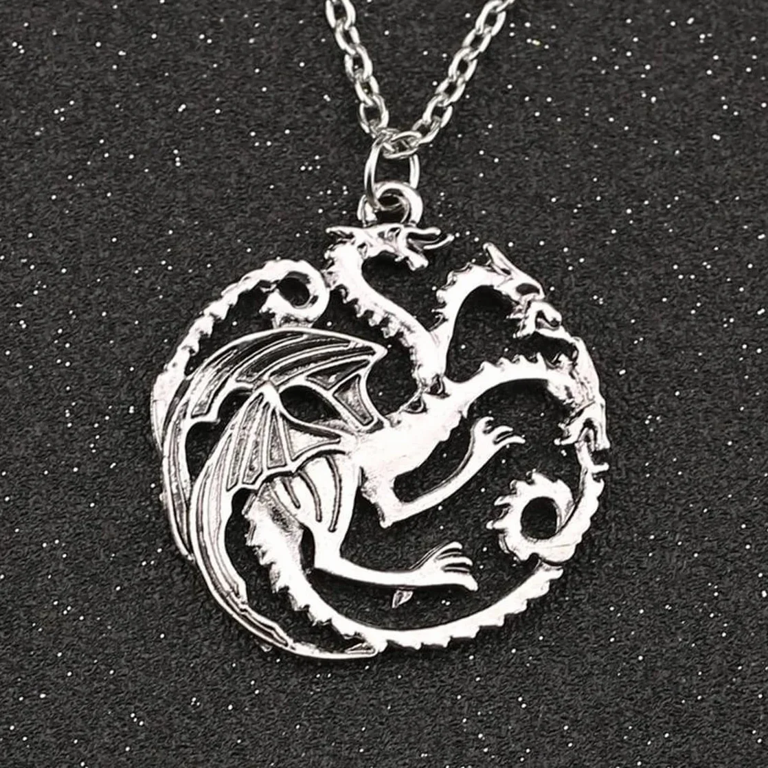 Collana Targaryen Trono di Spade Daenerys con ciondolo drago 3 teste