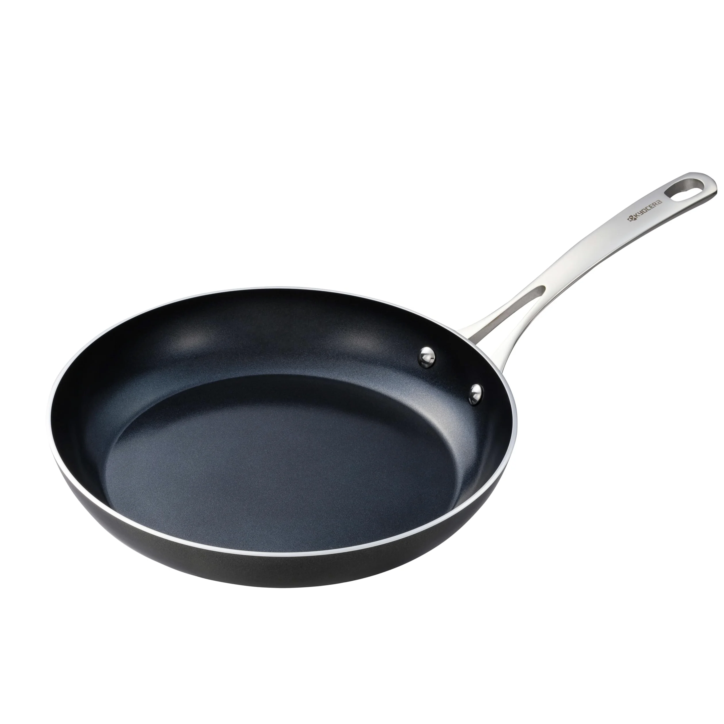 Kyocera Padella in ceramica, con rivestimento antiaderente in ceramica, 26 cm, priva di PFAS/PTFE, manico in acciaio inox, adatta a tutti i piani cottura, CFP-L10