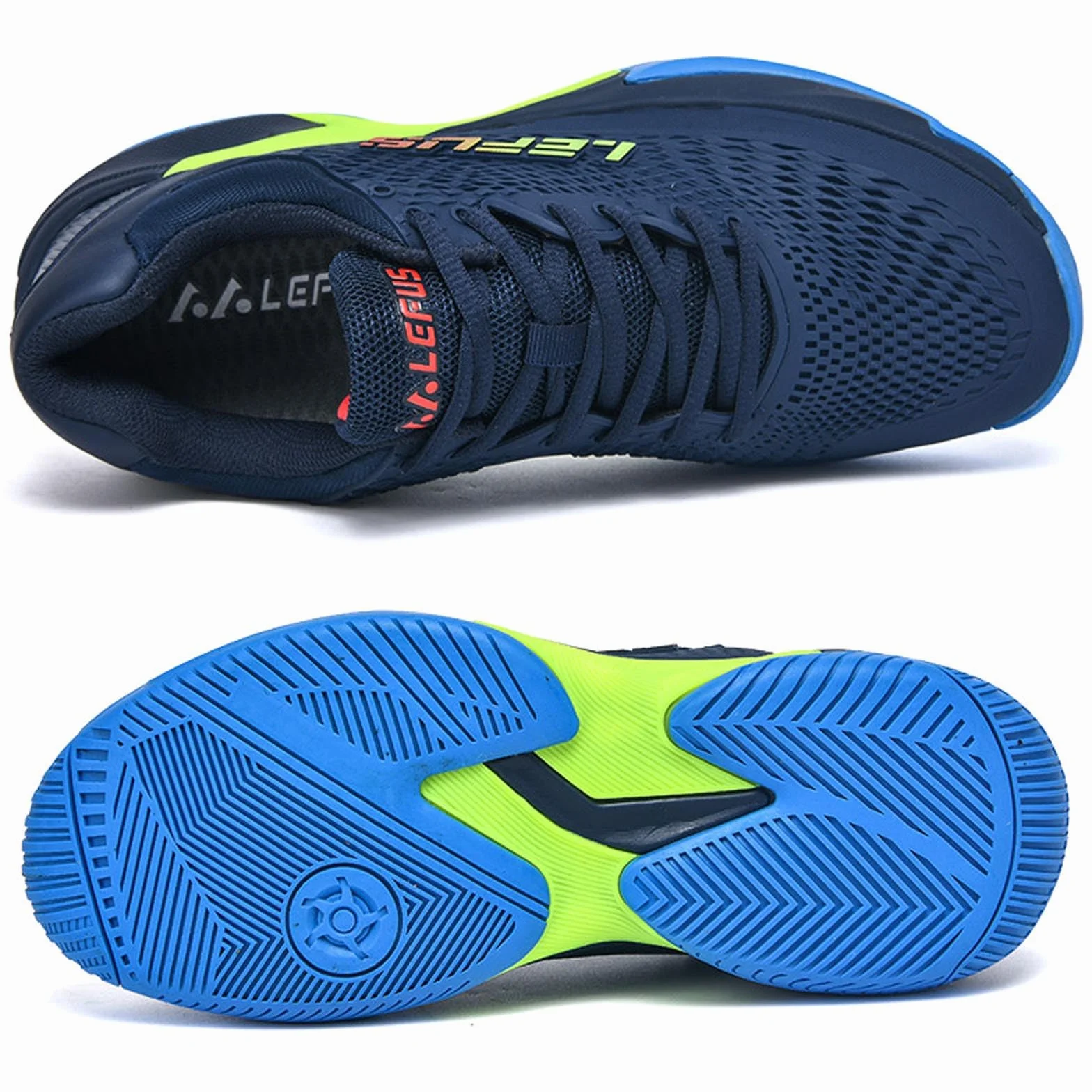 Scarpe da Tennis Uomo Ammortizzate Traspiranti Badminton Squash BLBK