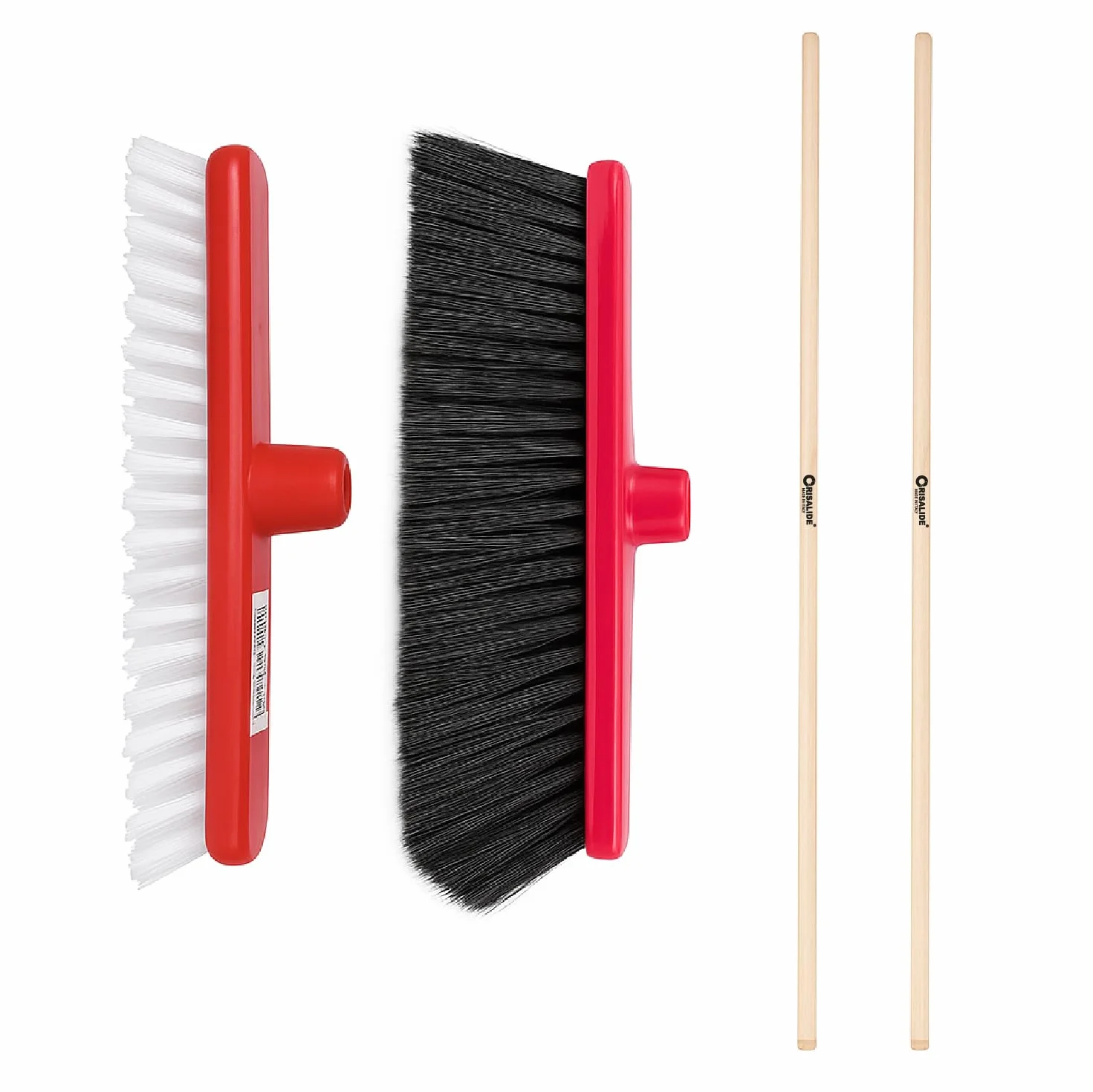 Crisalide SET PULIZIA CASA PIPPO Scopa Classica Setole EXTRA-MORBIDE Manico Legno 130cm Spazzolone Setole RIGIDE