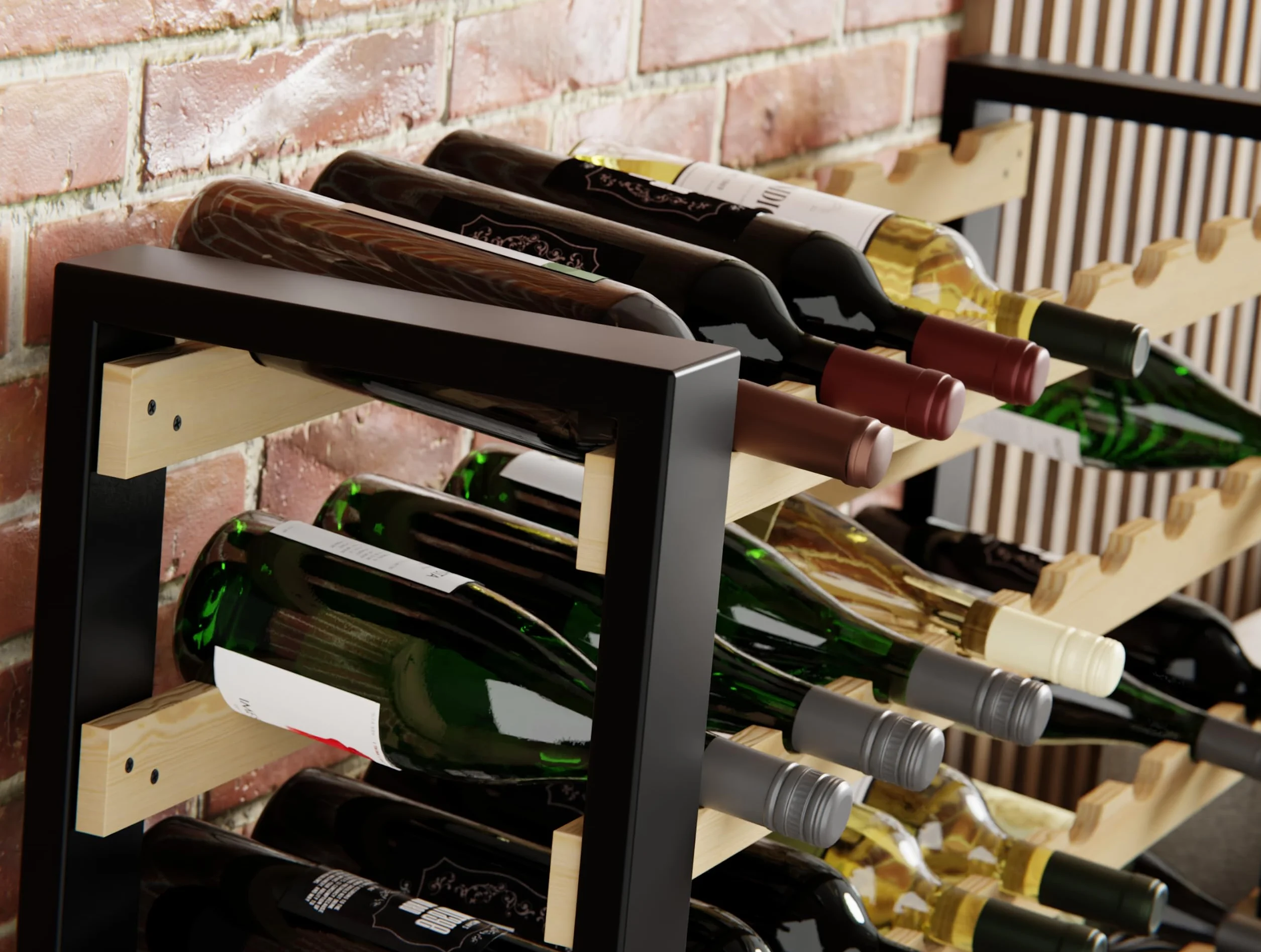 Lenmar Armadietto per Vino LOFT 135 Legno 204 x 104 x 27 135 Bottiglie