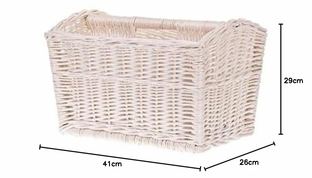 Giornale Cesto con Maniglia Portariviste in Vimini Beige