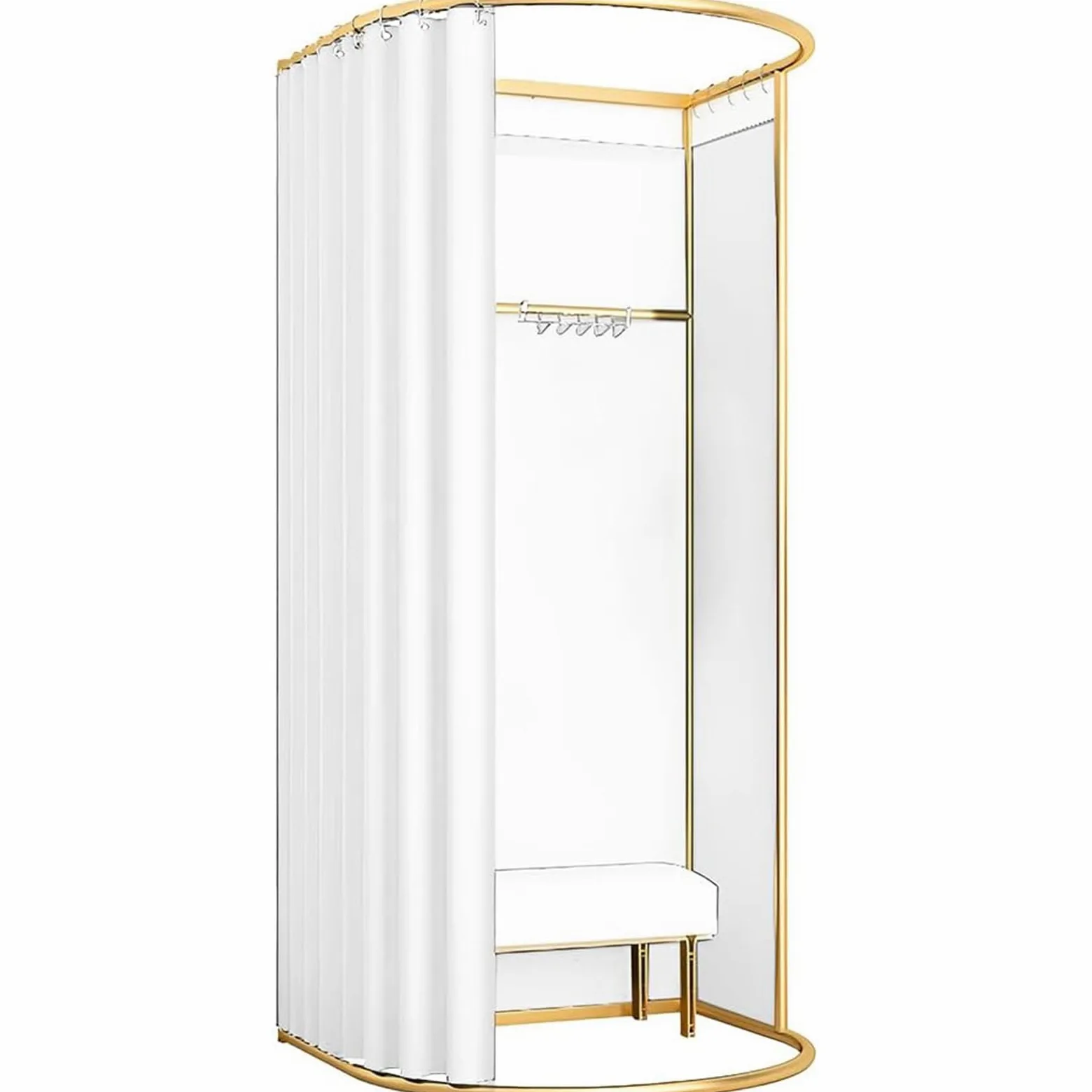 Spogliatoio per Negozio, Indipendente Temporaneo Portatile Semplice Spogliatoio per Negozio di Abbigliamento, Centro Commerciale e Ufficio, Protezione della Privacy, 200x100x95 cm(Bianco)