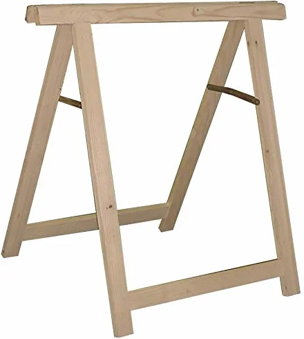 BRIXO Cavalletto Pieghevole in Legno di Abete Grezzo H 75 cm per Fai da Te