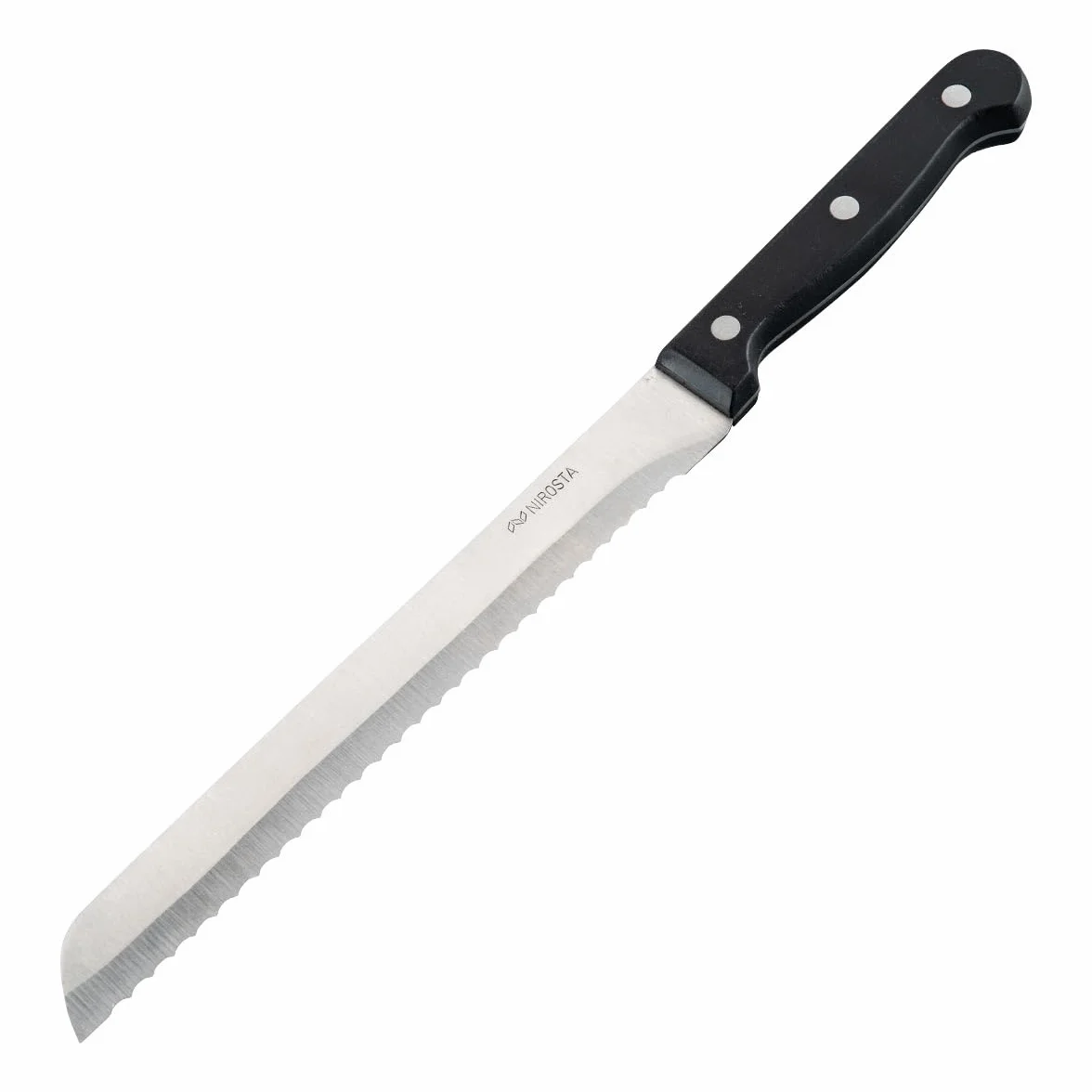Nirosta Coltello per Pane Lama Seghettata 19,5 cm Acciaio Inox Cucina Triplo Rivetto Impugnatura Ergonomica