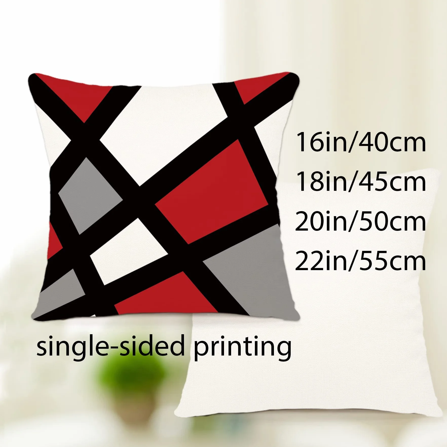 Set di 4 Fodere per Cuscini 40x40 cm Cotone e Lino Geometrico Decorativo