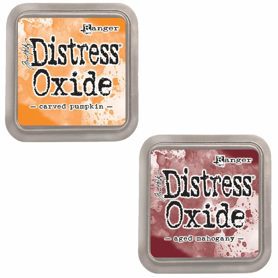 Kit di 12 inchiostri per fusione di pigmenti e tintura con tampone in feltro | finitura effetto opaco | Distress Oxide de Ranger - progettati da Tim Holtz | Kit numero 3 | Dimensioni circa 7,6 x 7,6