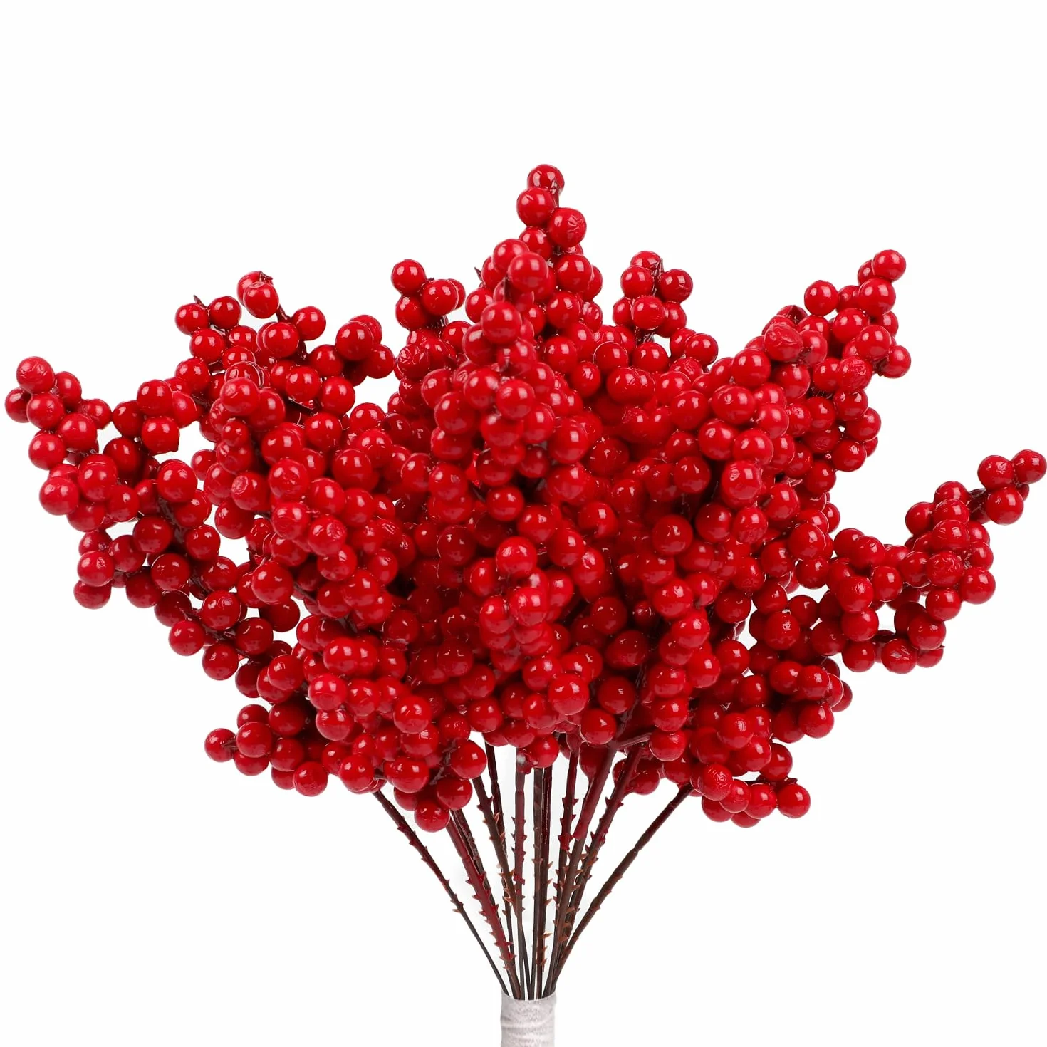 Bacche di Agrifoglio Rosso Artificiali 20 Pezzi 23 cm Decorazione Natale