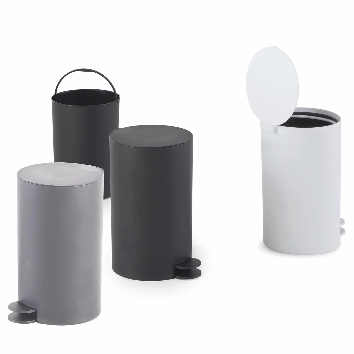 Gedy Sharon Cestino Bagno a Pedale 3L Bianco Opaco Plastica Leggera Resistente con Cestino Interno Rimovibile Maniglia Made in Italy