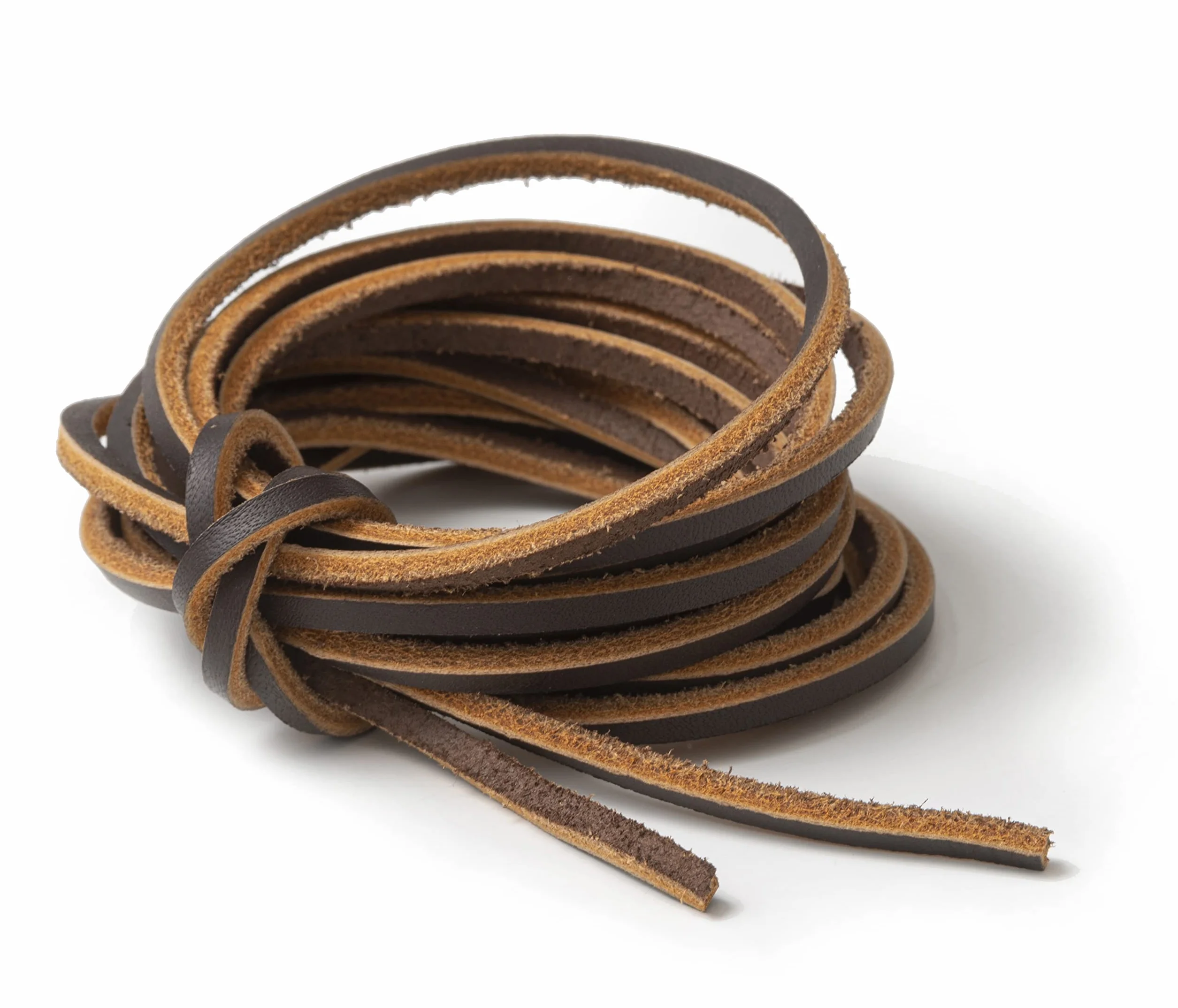 IPEA Leather Cord for Shoes 3 Metres Square Leather Laces Shoelaces Dark Brown