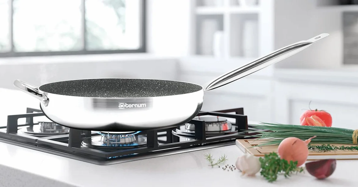 Padella Antiaderente 40 cm Alluminio Argento Aeternum Grande Famiglia