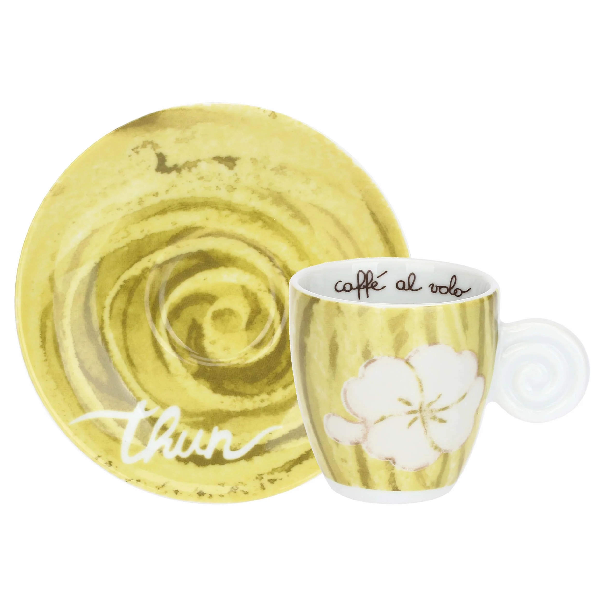 THUN Set 2 tazzine con zuccheriera Oasi Porcellana 6x9cm 12cm 13cm