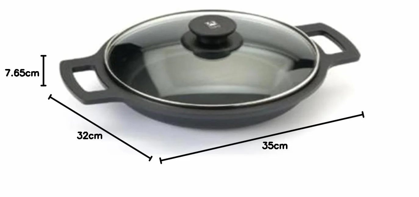 BRA Efficient | Casseruola bassa con coperchio in vetro e manici di silicone estraibili, 32 cm, Adatta a tutti i tipi di piani cottura, induzione inclusa e forno