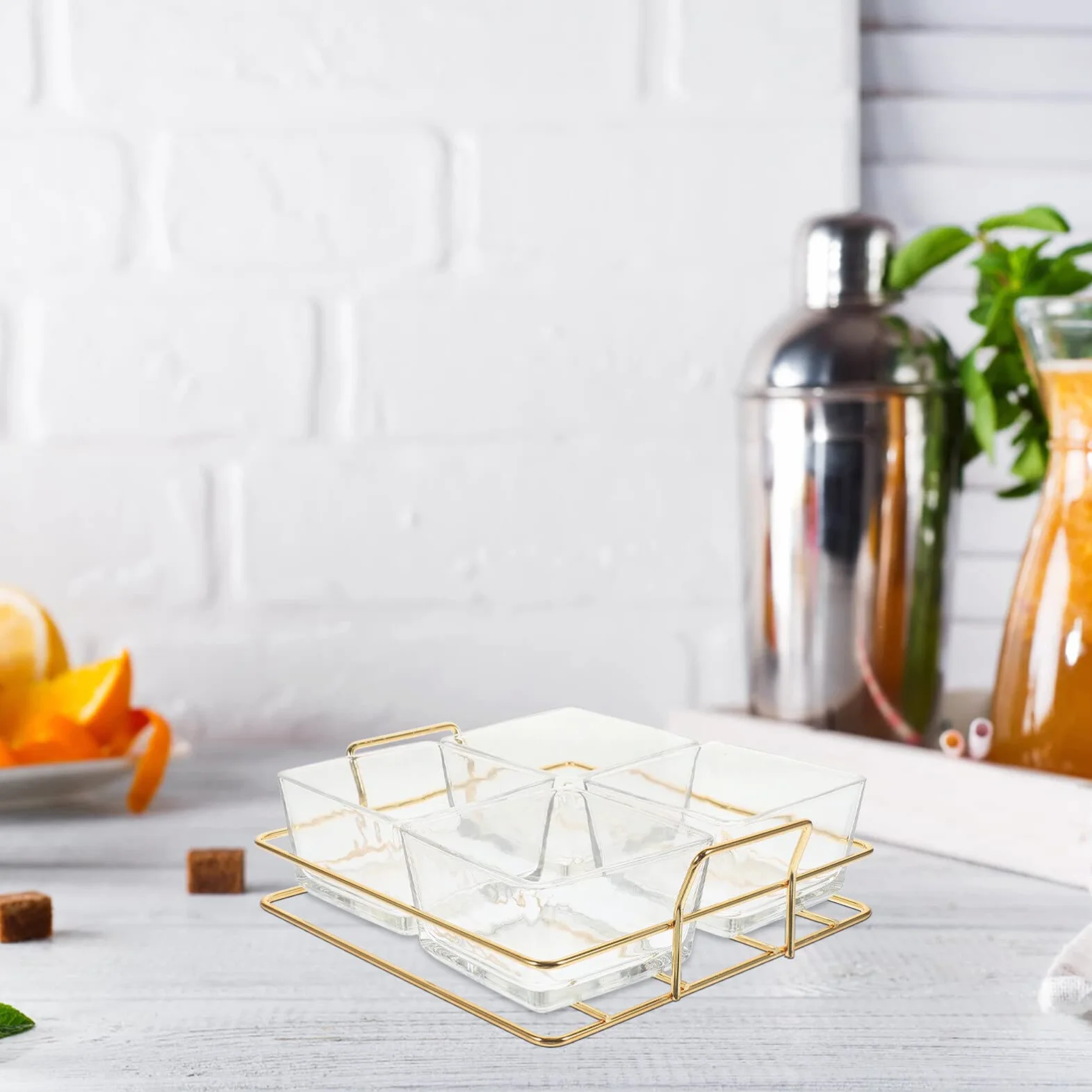 Vassoio Decorativo per dolciumi e Snack in Vetro per Frutta e Verdura, espositore per Dessert, per vassoi e vassoi da Portata per Feste