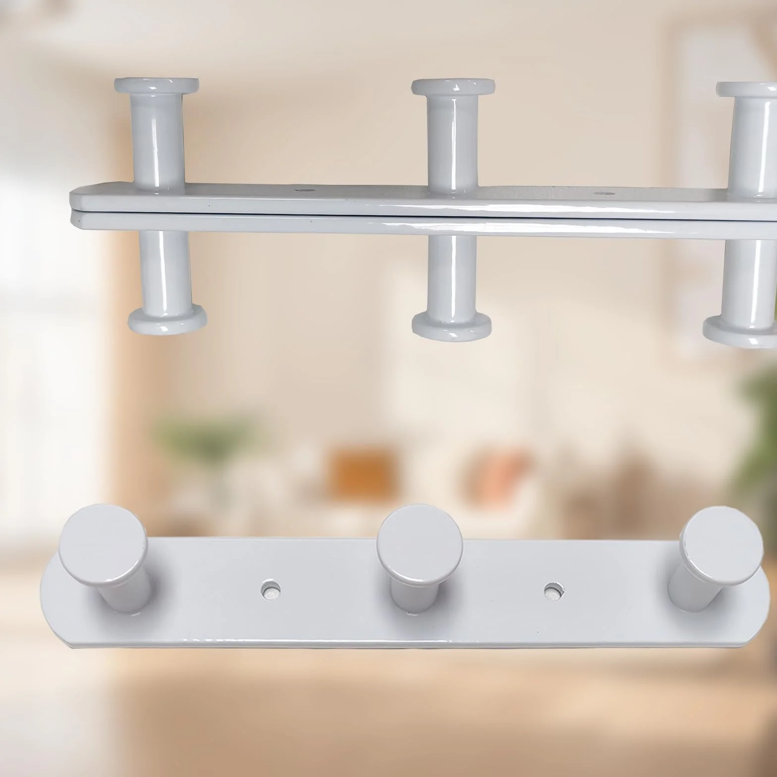 Appendiabiti Parete Bianco 3 Ganci Moderno Ingresso Bagno Camera Letto