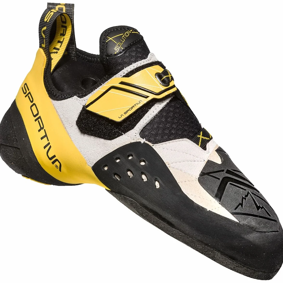 LA SPORTIVA Solution White/Yellow Scarpe da Arrampicata Unisex-Adulto
