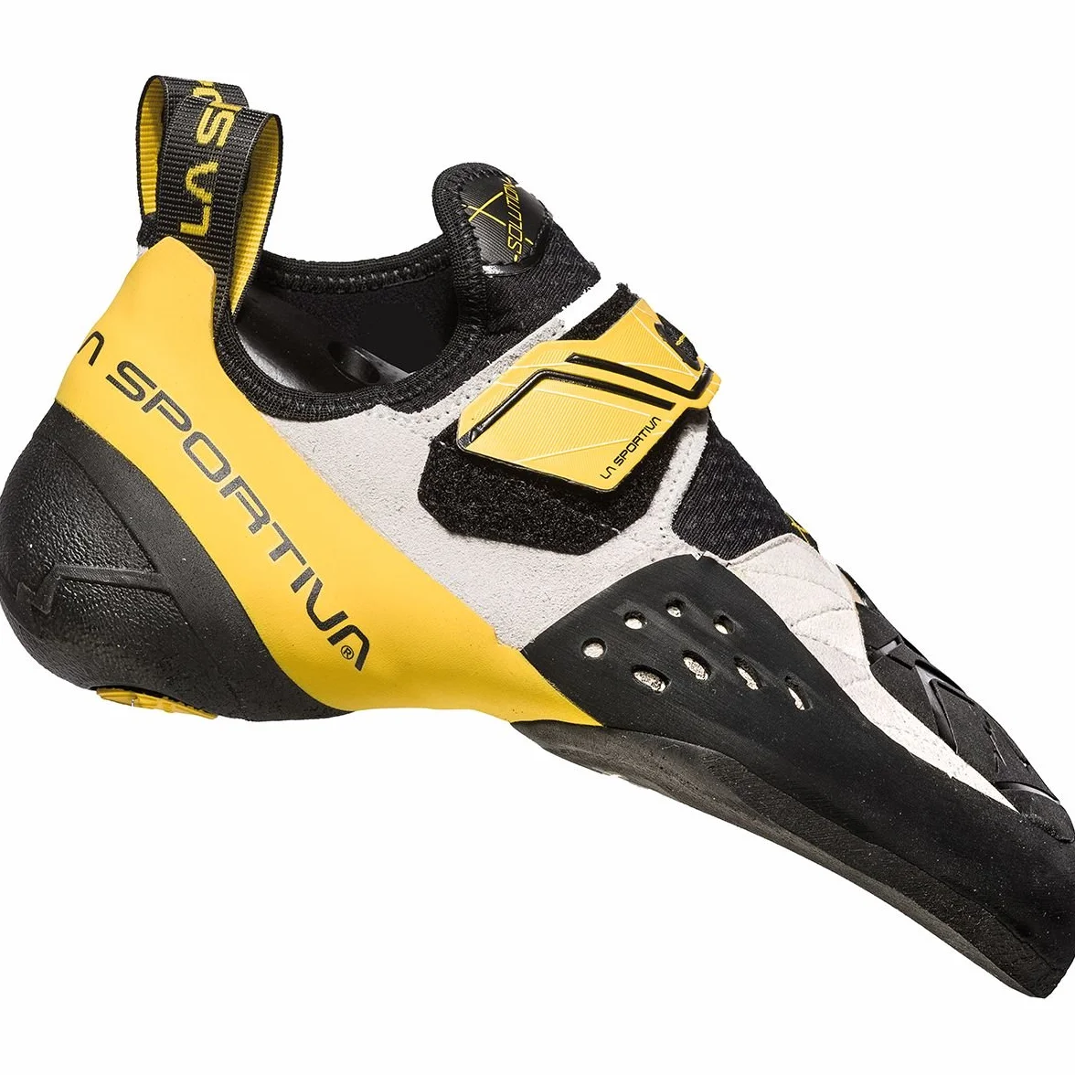 LA SPORTIVA Solution White/Yellow Scarpe da Arrampicata Unisex-Adulto
