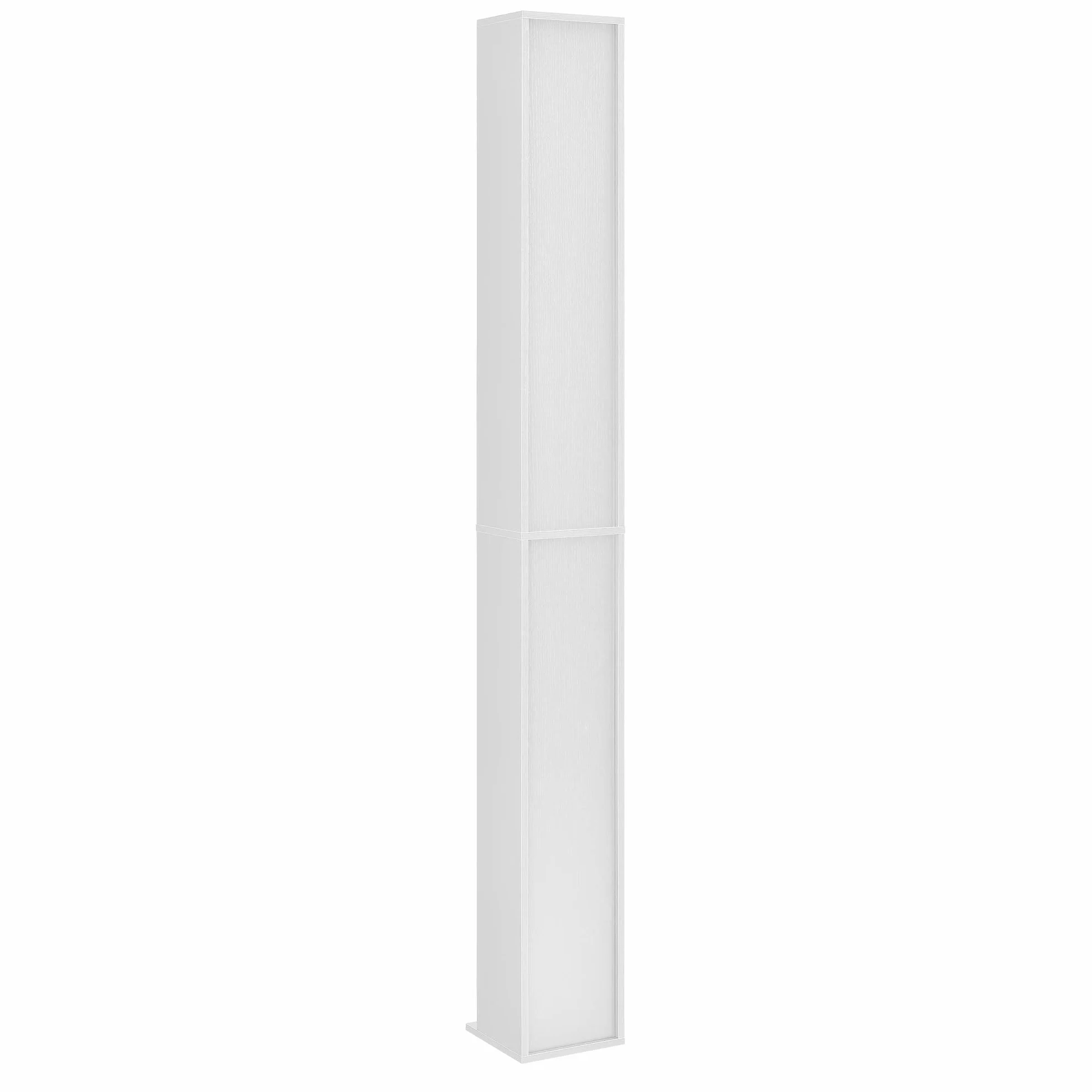 Scaffale a Colonna 12 Scomparti per CD DVD 175x20x20 cm Bianco Ripiani Regolabili